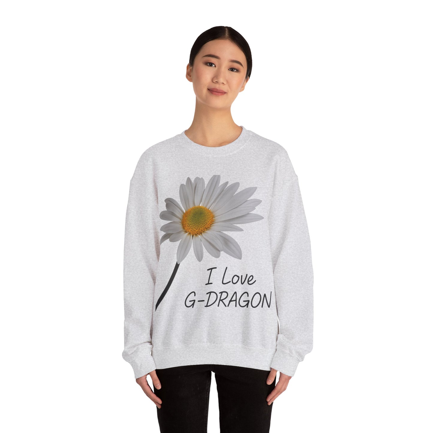 K-Pop Love Sweatshirt, I Love G-DRAGON Sweatshirt, Unisex K-Pop Crewneck, Gift for K-Pop Fans, Comfortable Music Apparel,GD,I Love G-DRAGON