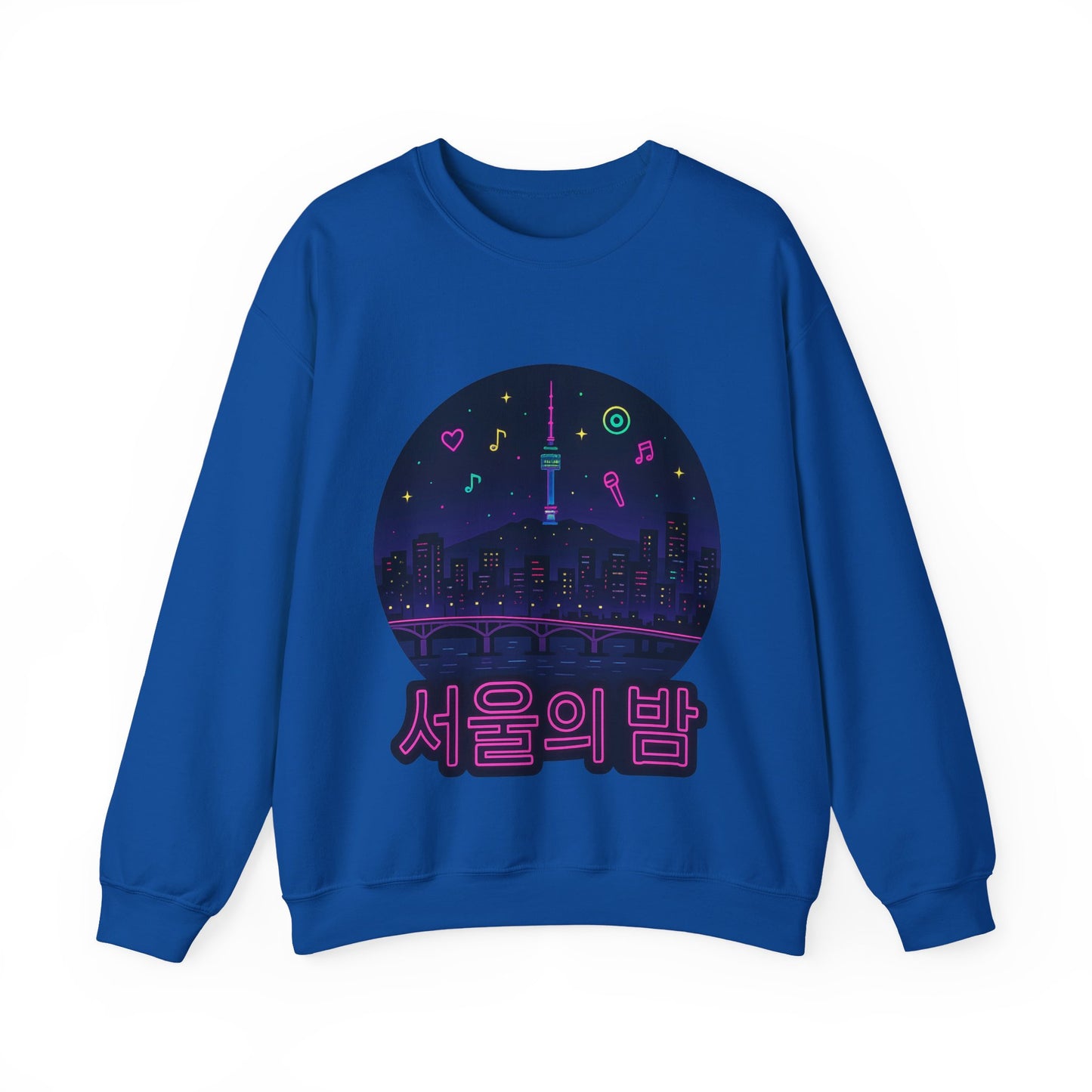 K-Pop Night Crewneck Sweatshirt - Cozy Unisex Top for Fans, Music Lovers, Gift for Birthdays, Concerts, Casual Wear, Seoul Vibes