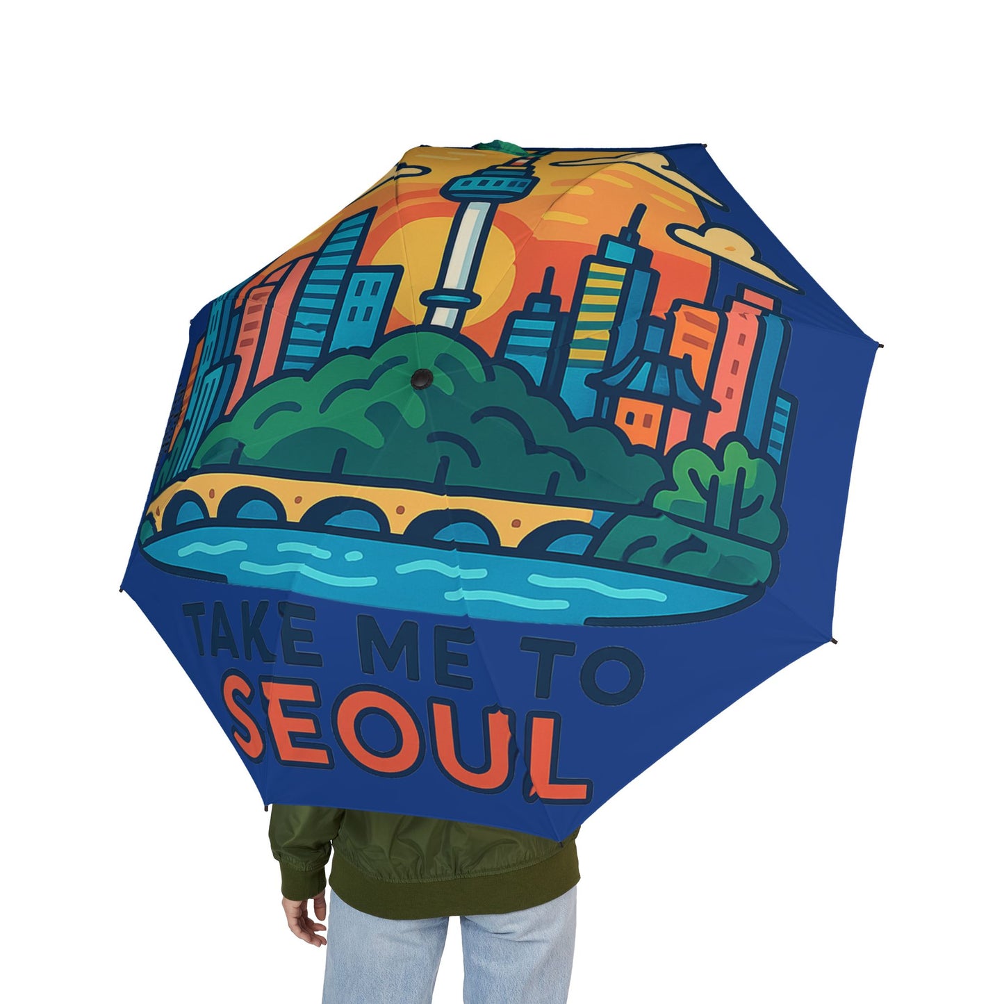 Take me to Seoul Semi-Automatic Foldable Umbrella,kpop universe