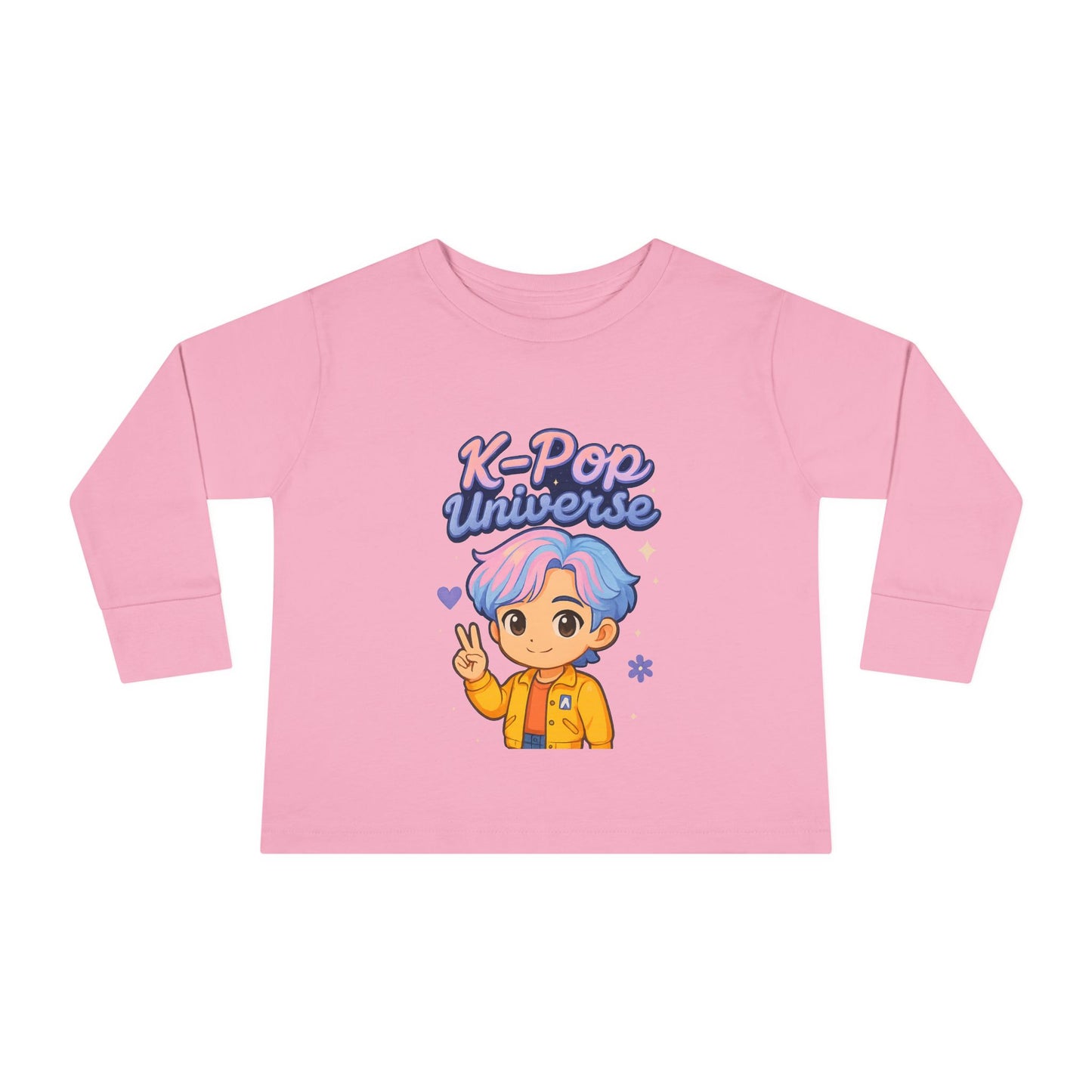 Toddler K-Pop Universe Tee, Cute Kids Shirt, Long Sleeve Top for BTS Fans, Perfect for Birthdays, Gift for Little Ones
