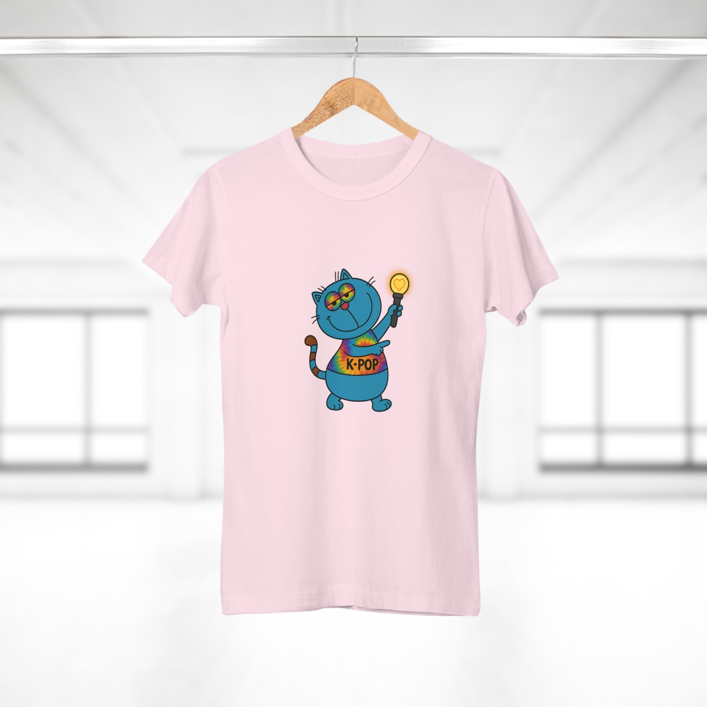 K-Pop Cat T-Shirt, Cute Cat Tee, K-Pop Fan Shirt, Women's Graphic Tee, Trendy Cat Apparel
