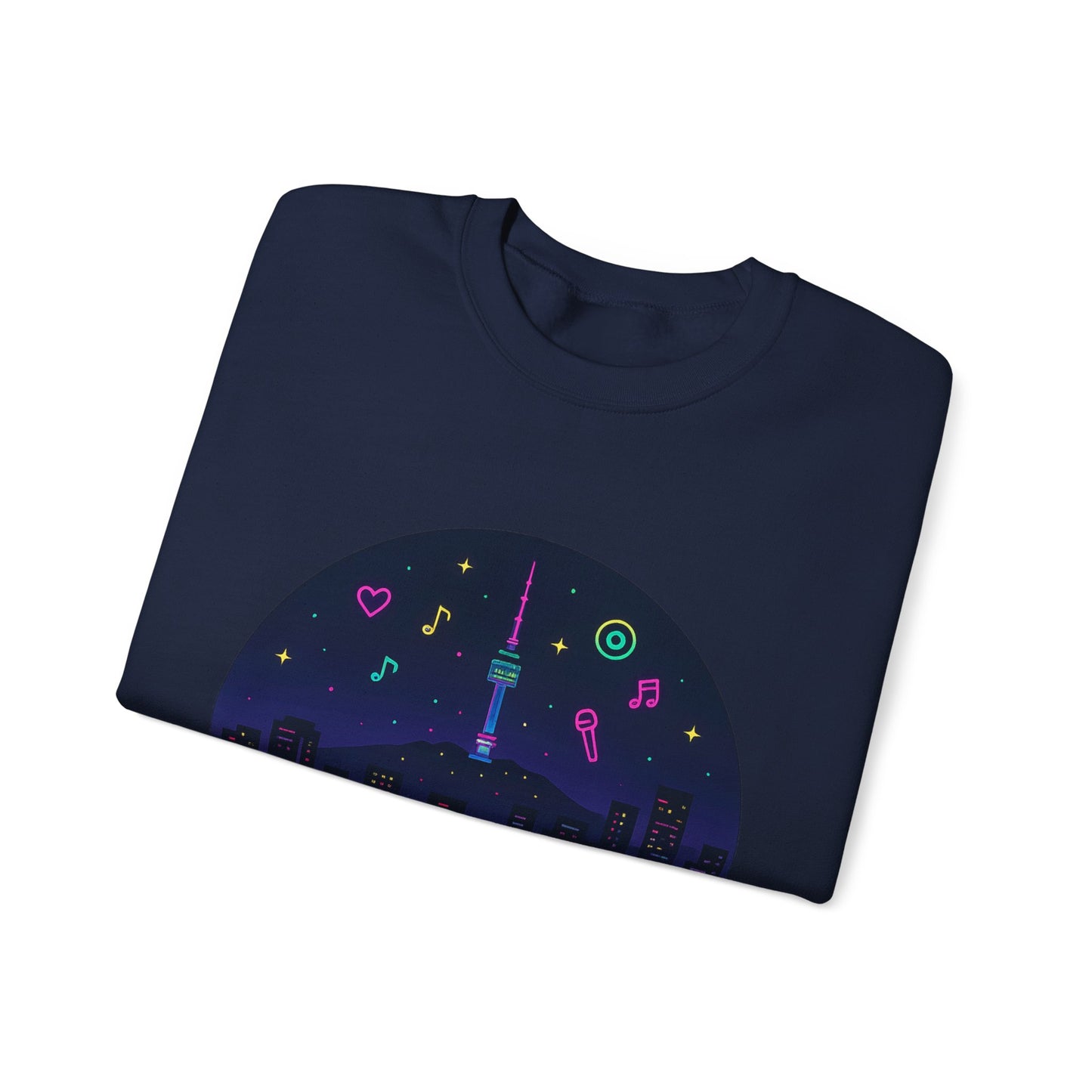 K-Pop Night Crewneck Sweatshirt - Cozy Unisex Top for Fans, Music Lovers, Gift for Birthdays, Concerts, Casual Wear, Seoul Vibes