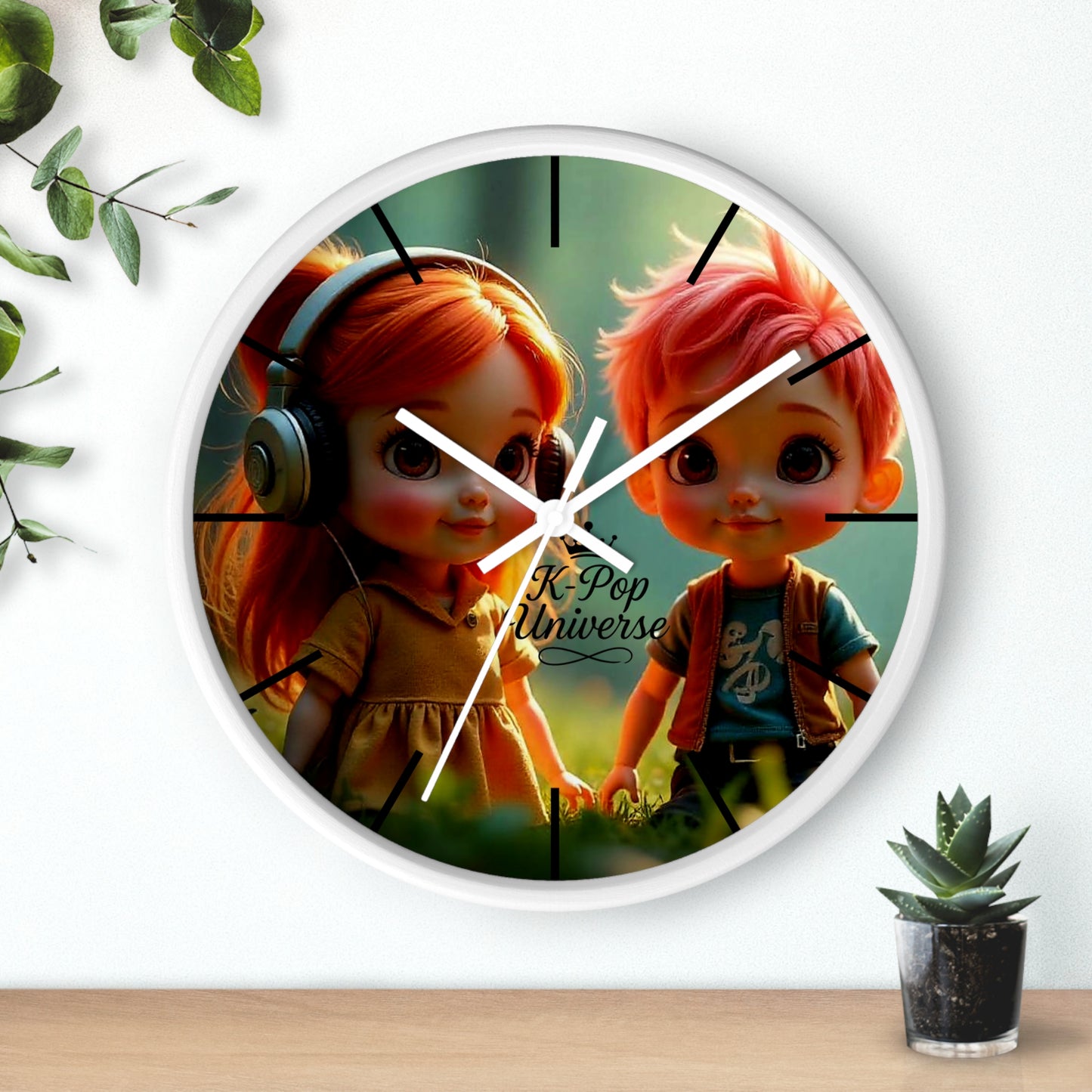 K-Pop Universe Wall Clock, Cute Home Decor, Gift for Music Lovers, Children's Room Accent, K-Pop Fan Wall Art