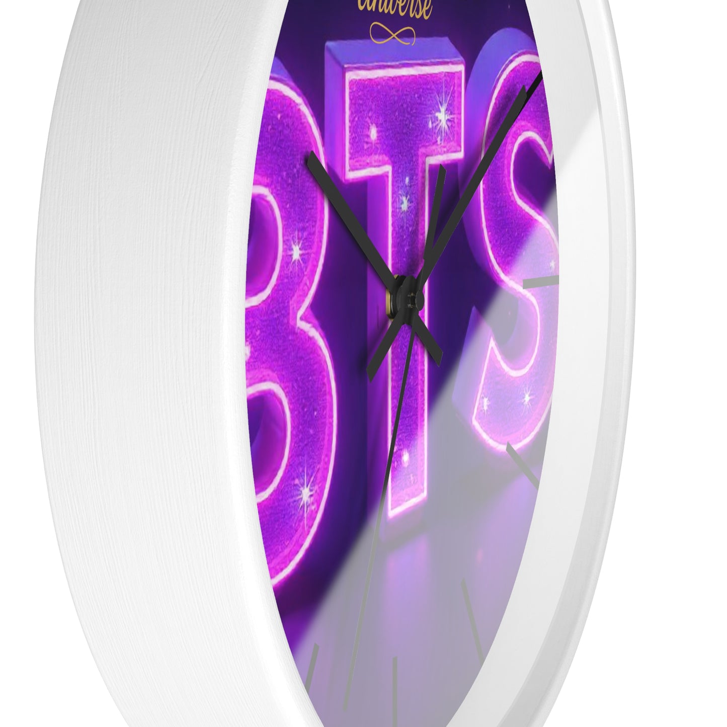 BTS Neon Wall Clock - Fan Gift, Bedroom Decor, K-Pop Collectible, Unique Wall Art, Birthday Present