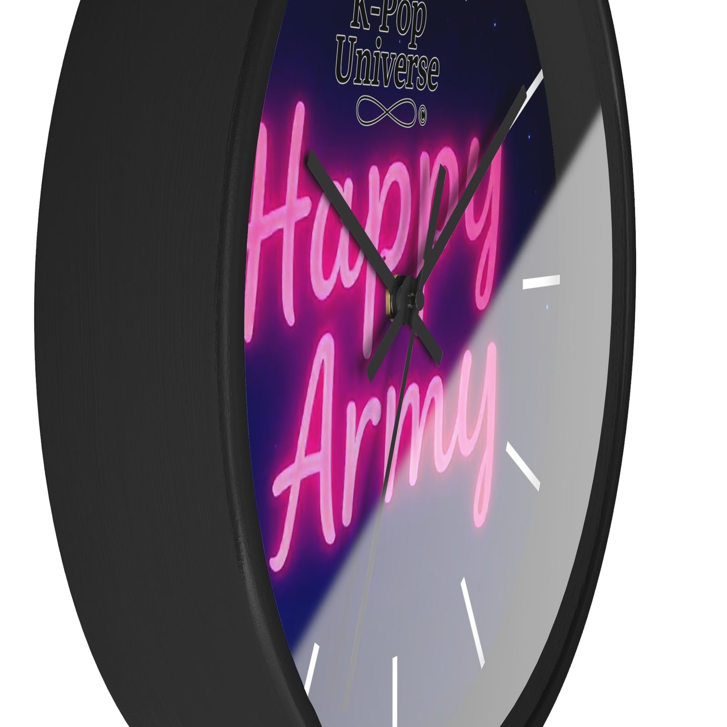 Neon Happy Army Wall Clock - Retro Home Decor, Gift for Soldiers, Army Family, Motivational Decor, Nightstand Clock