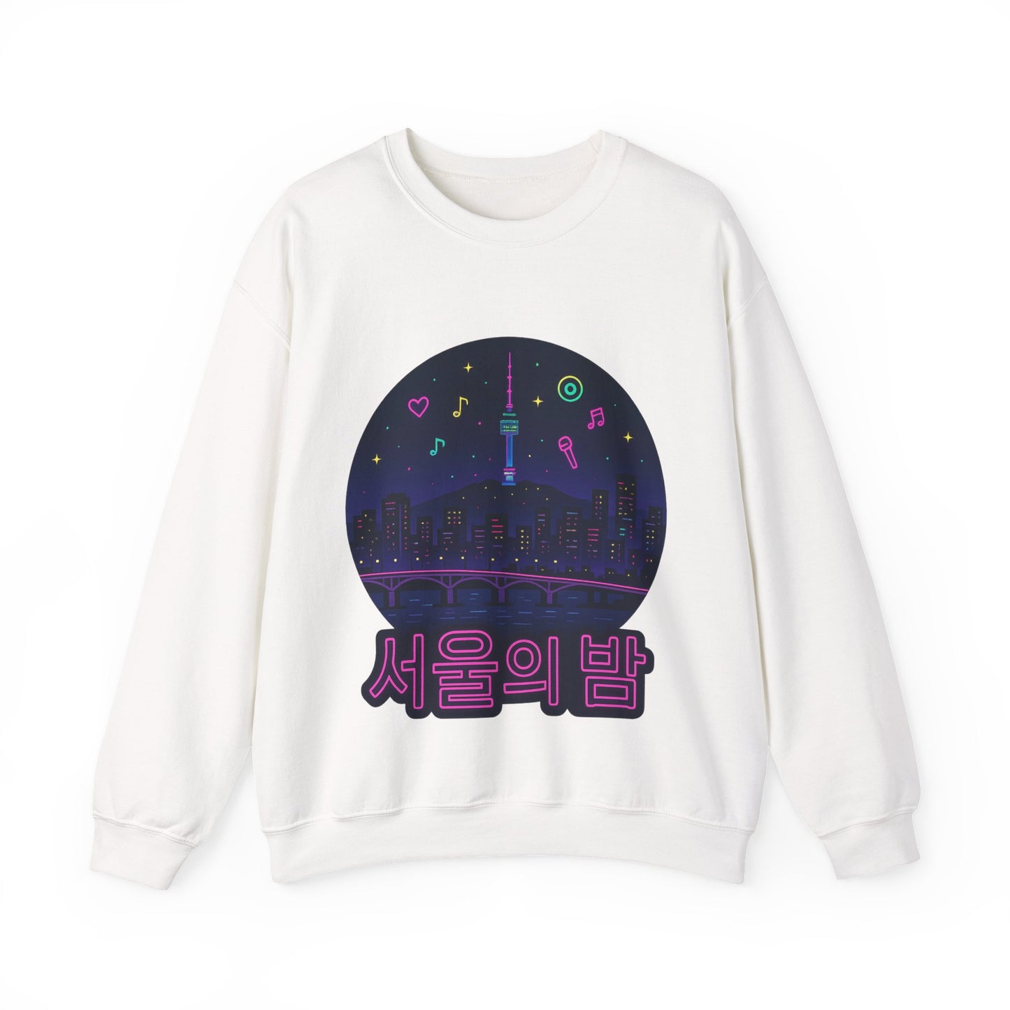 K-Pop Night Crewneck Sweatshirt - Cozy Unisex Top for Fans, Music Lovers, Gift for Birthdays, Concerts, Casual Wear, Seoul Vibes