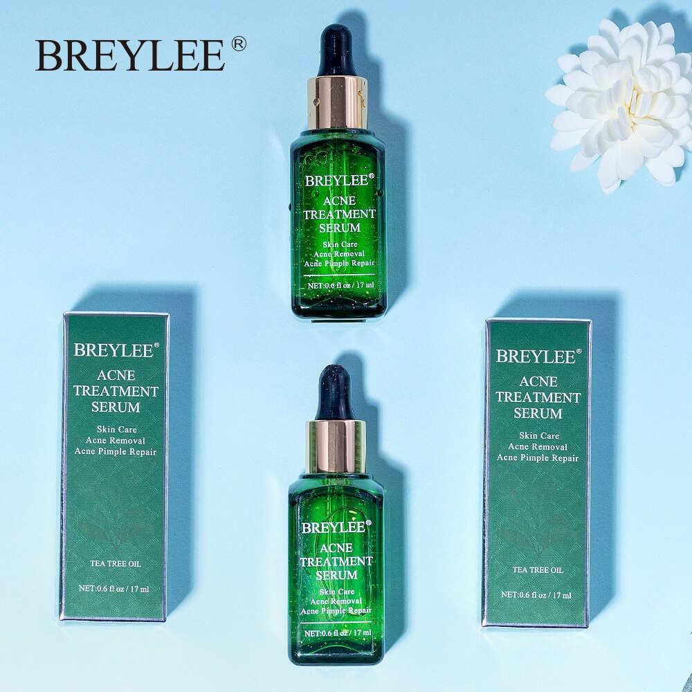 BREYLEE Acne Treatment Face Serum Mask Anti Acne Pimple Scar Remover Moisturizing Whitening Skin Care Facial Essence Cream 17ml (Chinese )