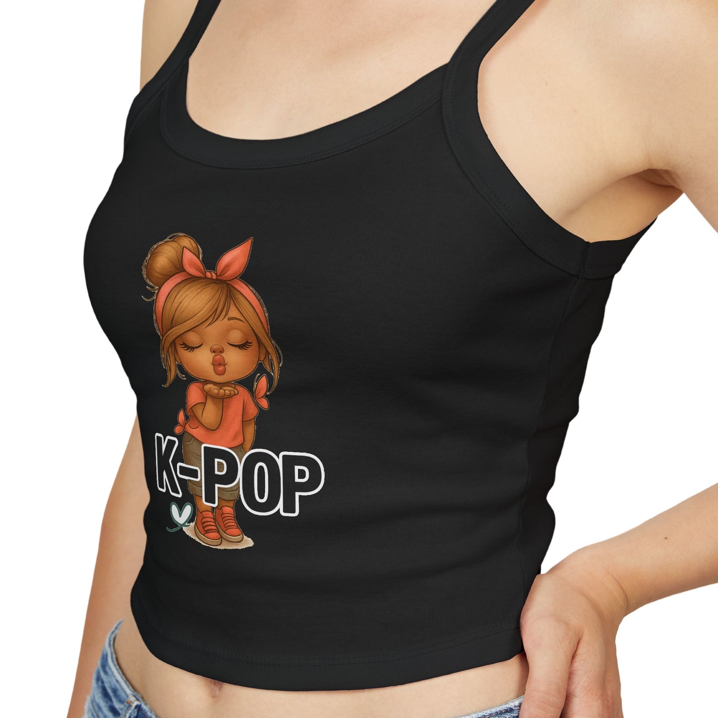 K-Pop Inspired Women's Spaghetti Strap Tank Top, Summer Fashion, Music Lover Gift, Festival Wear, Trendy Tops