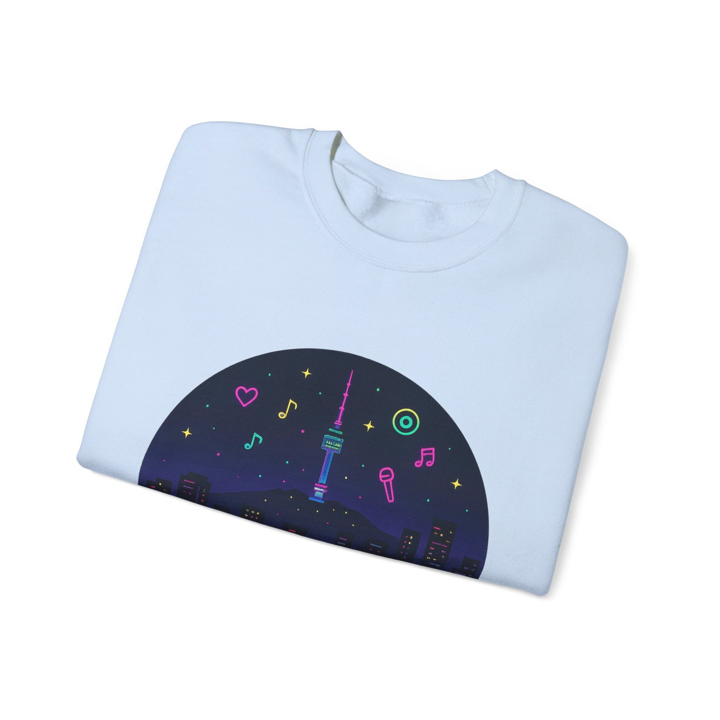K-Pop Night Crewneck Sweatshirt - Cozy Unisex Top for Fans, Music Lovers, Gift for Birthdays, Concerts, Casual Wear, Seoul Vibes