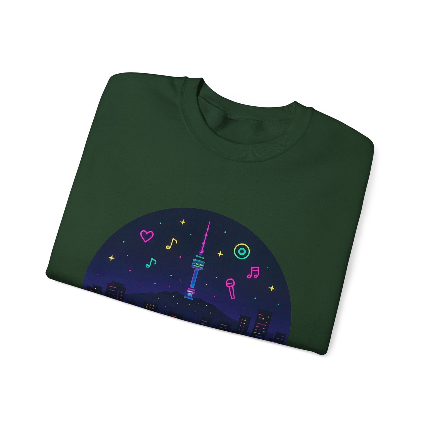 K-Pop Night Crewneck Sweatshirt - Cozy Unisex Top for Fans, Music Lovers, Gift for Birthdays, Concerts, Casual Wear, Seoul Vibes