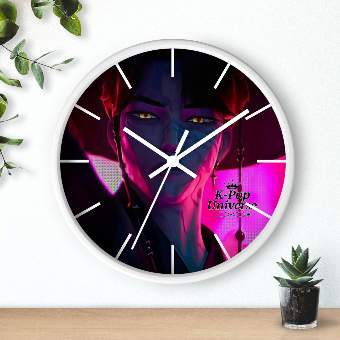 Vibrant Anime-Themed Wall Clock, Unique Home Decor, Stylish Clock for Gamers, Gift for Anime Lovers, Modern Clock for Any Room, k-pop demon Hunters, k-pop universe