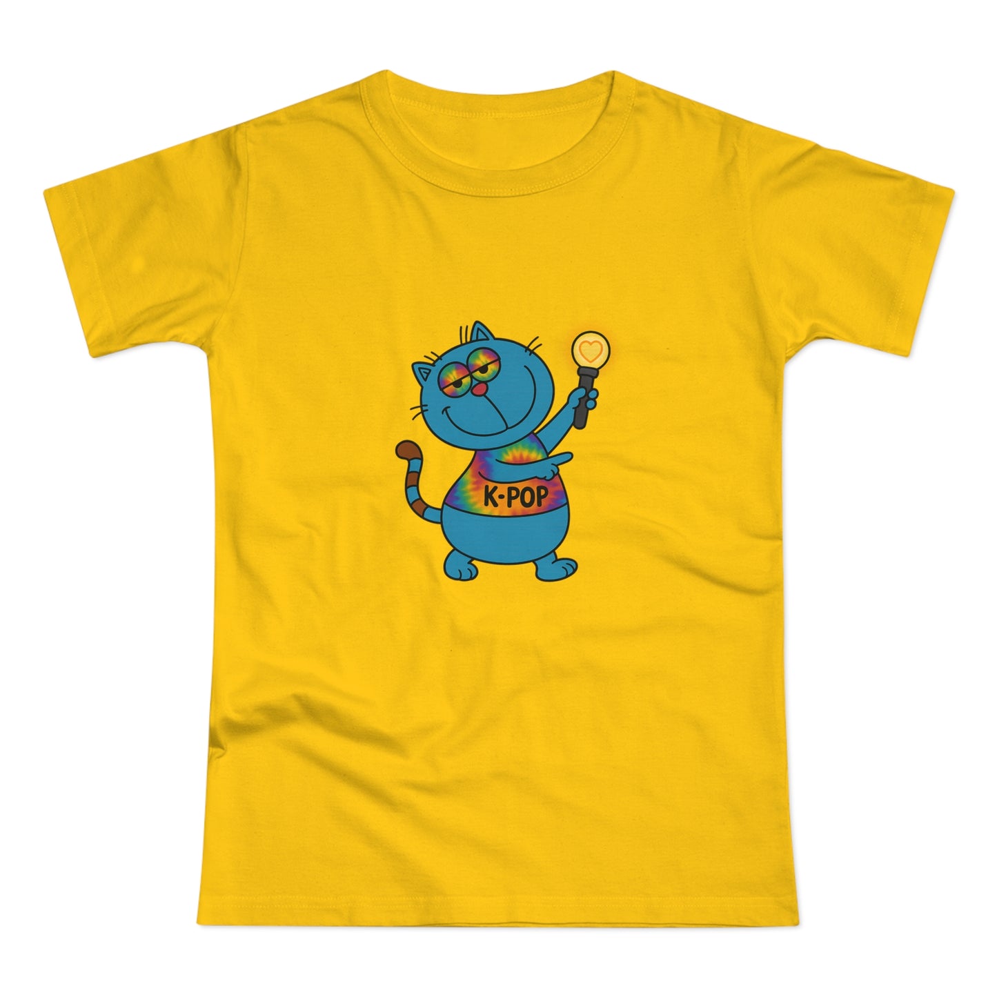 K-Pop Cat T-Shirt, Cute Cat Tee, K-Pop Fan Shirt, Women's Graphic Tee, Trendy Cat Apparel
