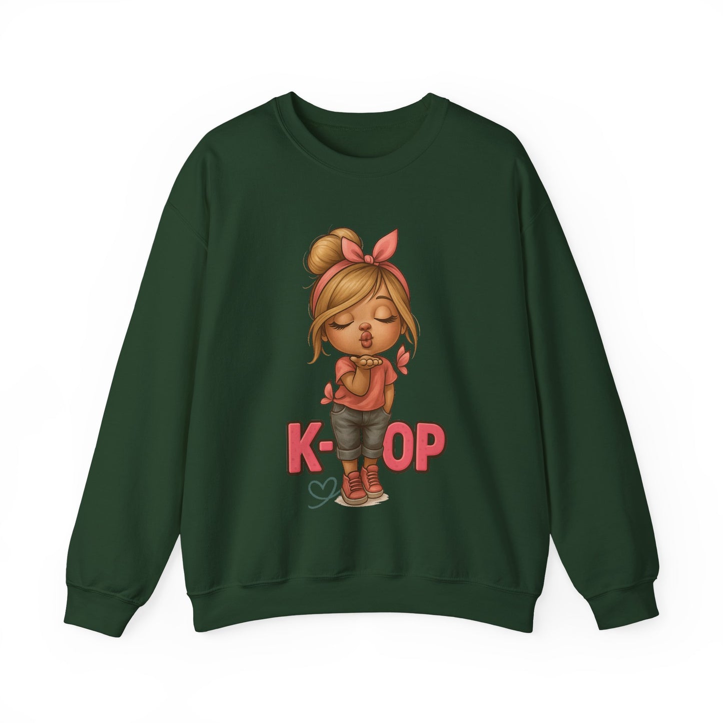 K-Pop Girl Crewneck Sweatshirt, Trendy Gift for Music Lovers, Stylish Cozy Wear, Perfect for Concerts, Fashionable Graphic Sweatshirt