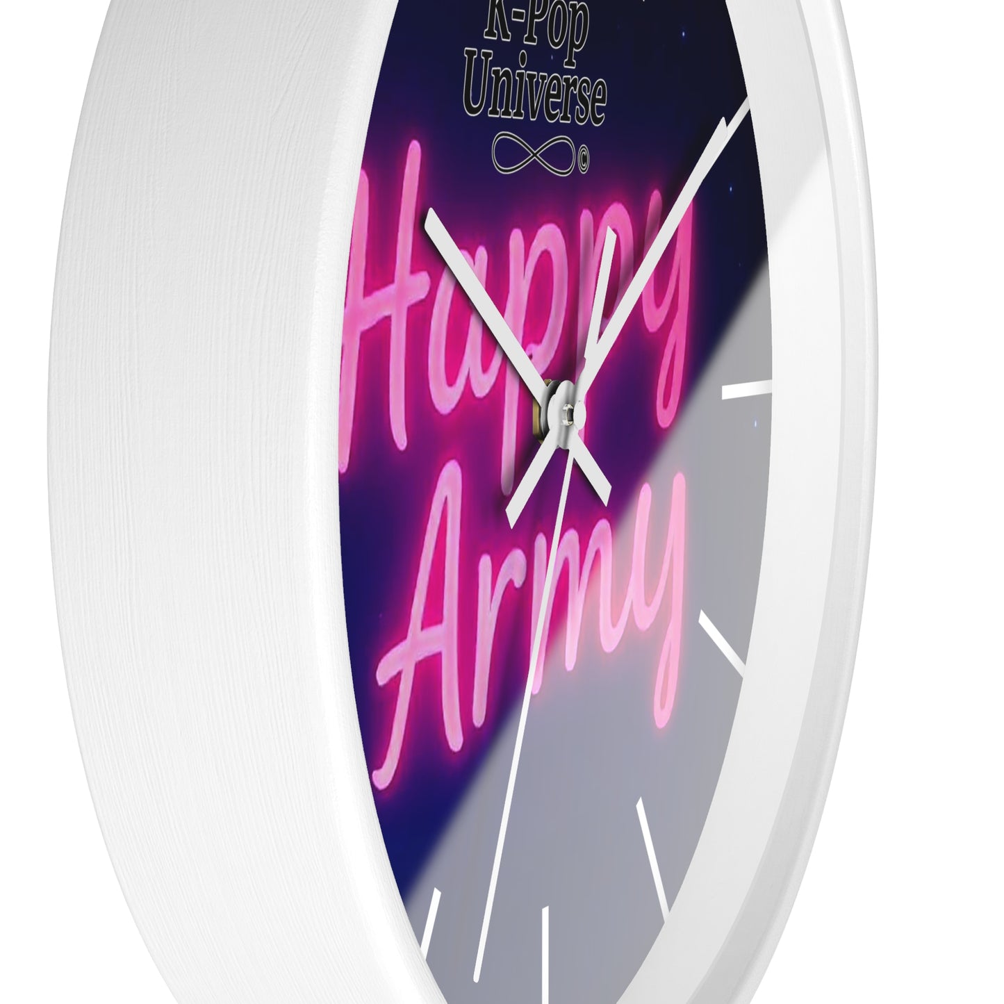 Neon Happy Army Wall Clock - Retro Home Decor, Gift for Soldiers, Army Family, Motivational Decor, Nightstand Clock