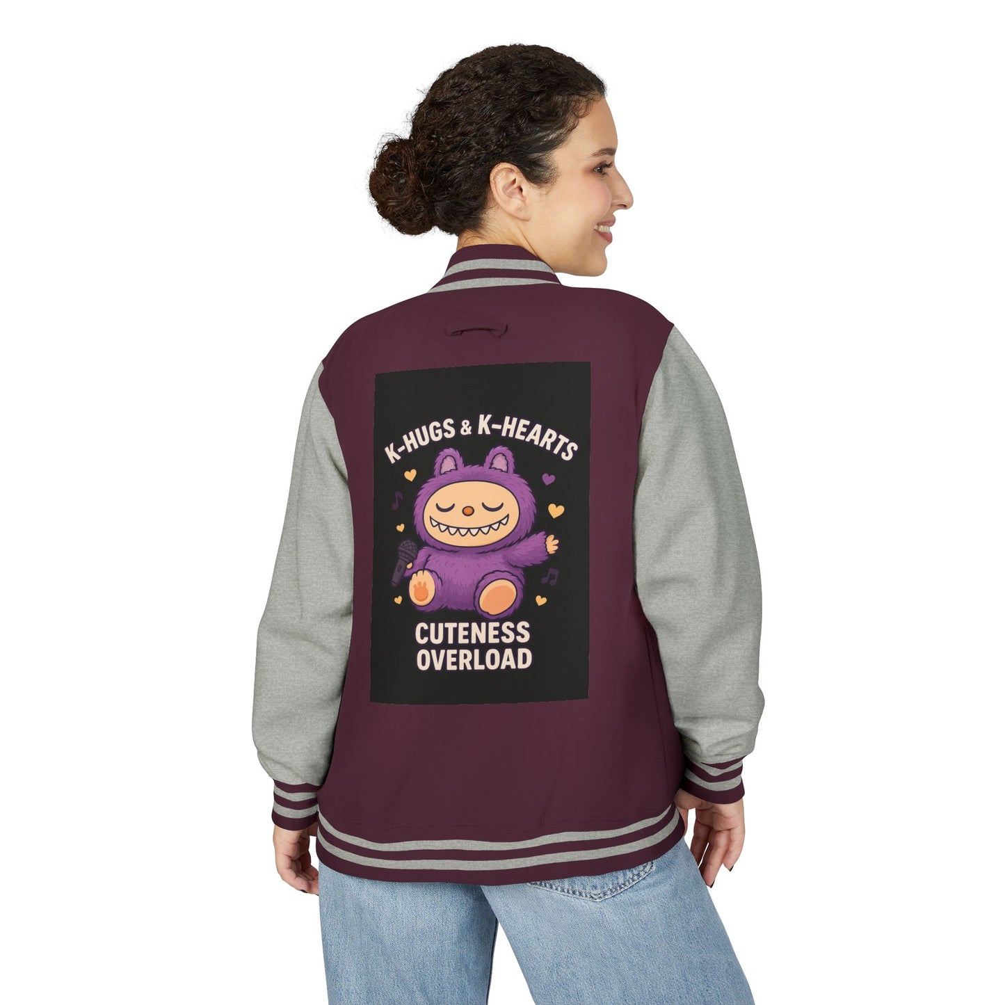 K-Pop Universe Letterman Jacket, Trendy Unisex Varsity Jacket, Cute Gift for K-Pop Fans, Stylish Casual Wear, Anime Inspired Apparel