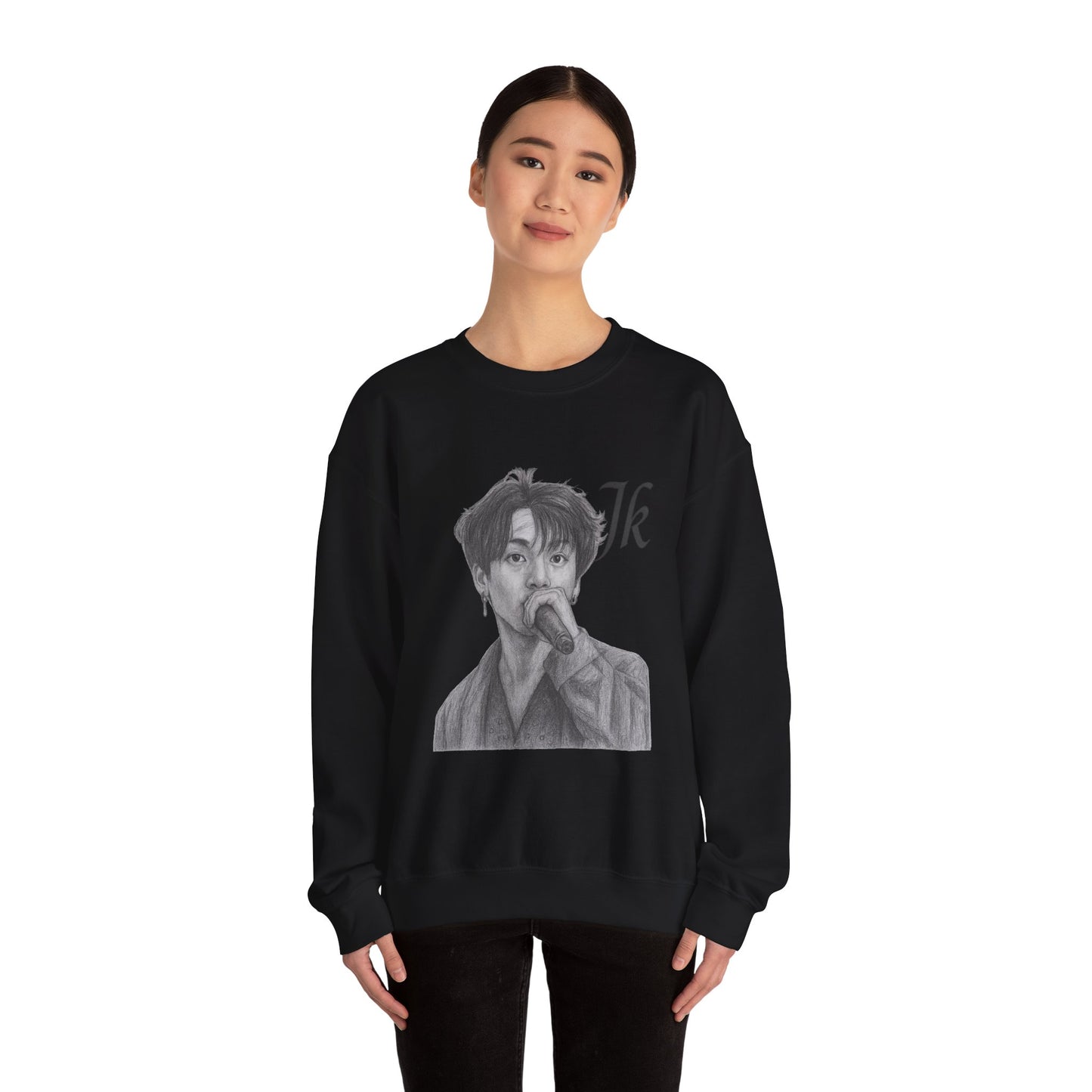 K-Pop Inspired Unisex Crewneck Sweatshirt, JK Sweatshirt, Music Lover Gift, Streetwear, Cozy Fashion, Fan Apparel,jk, BTS, Jungkook