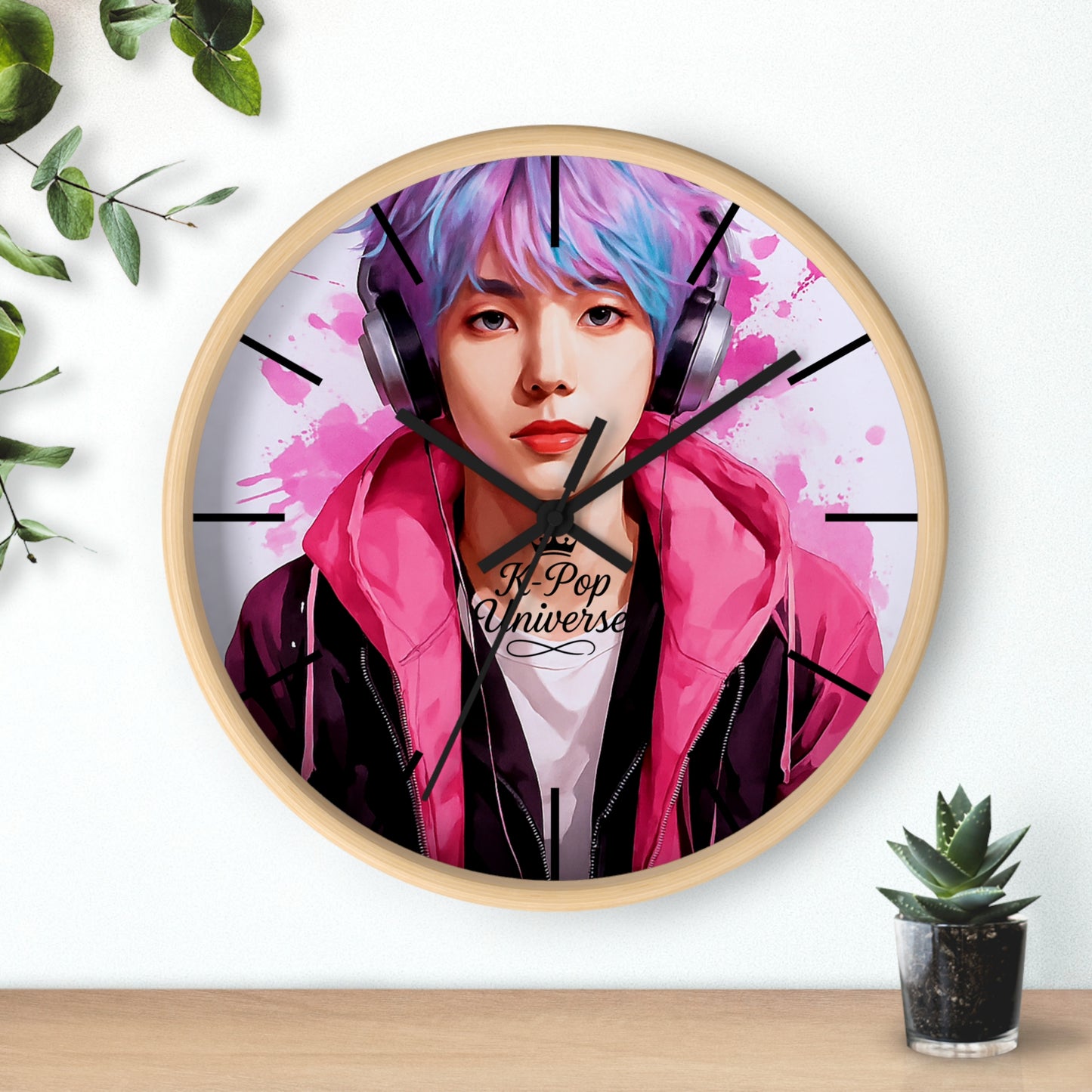 K-Pop Themed Wall Clock, Trendy Clock for Music Lovers, Perfect Gift for K-Pop Fans, Home Decor, Unique Desk Accessory