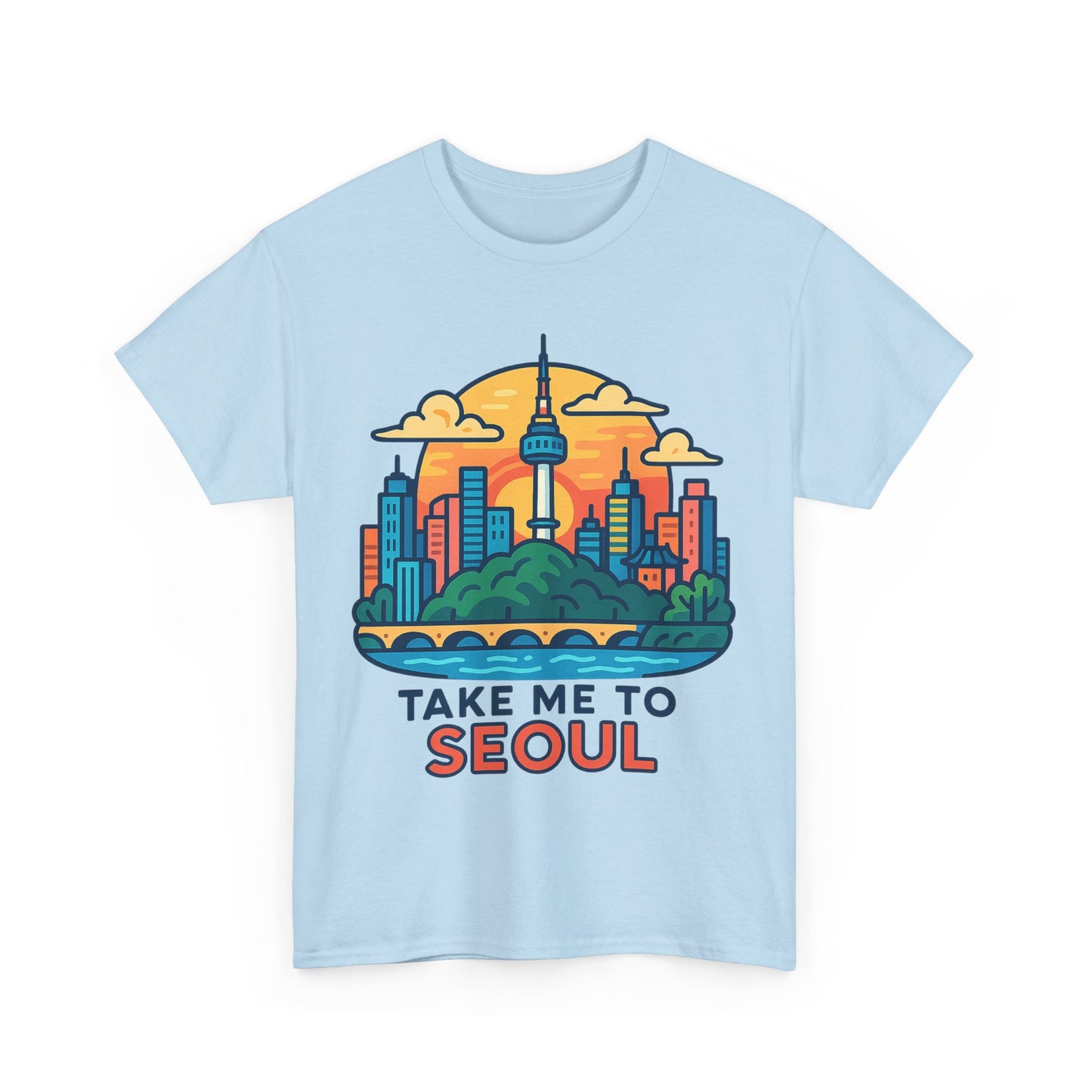 K-Pop Seoul Adventure Tee, Trendy Unisex T-Shirt, City Skyline Graphic, Music Lovers Gift, Casual Streetwear
