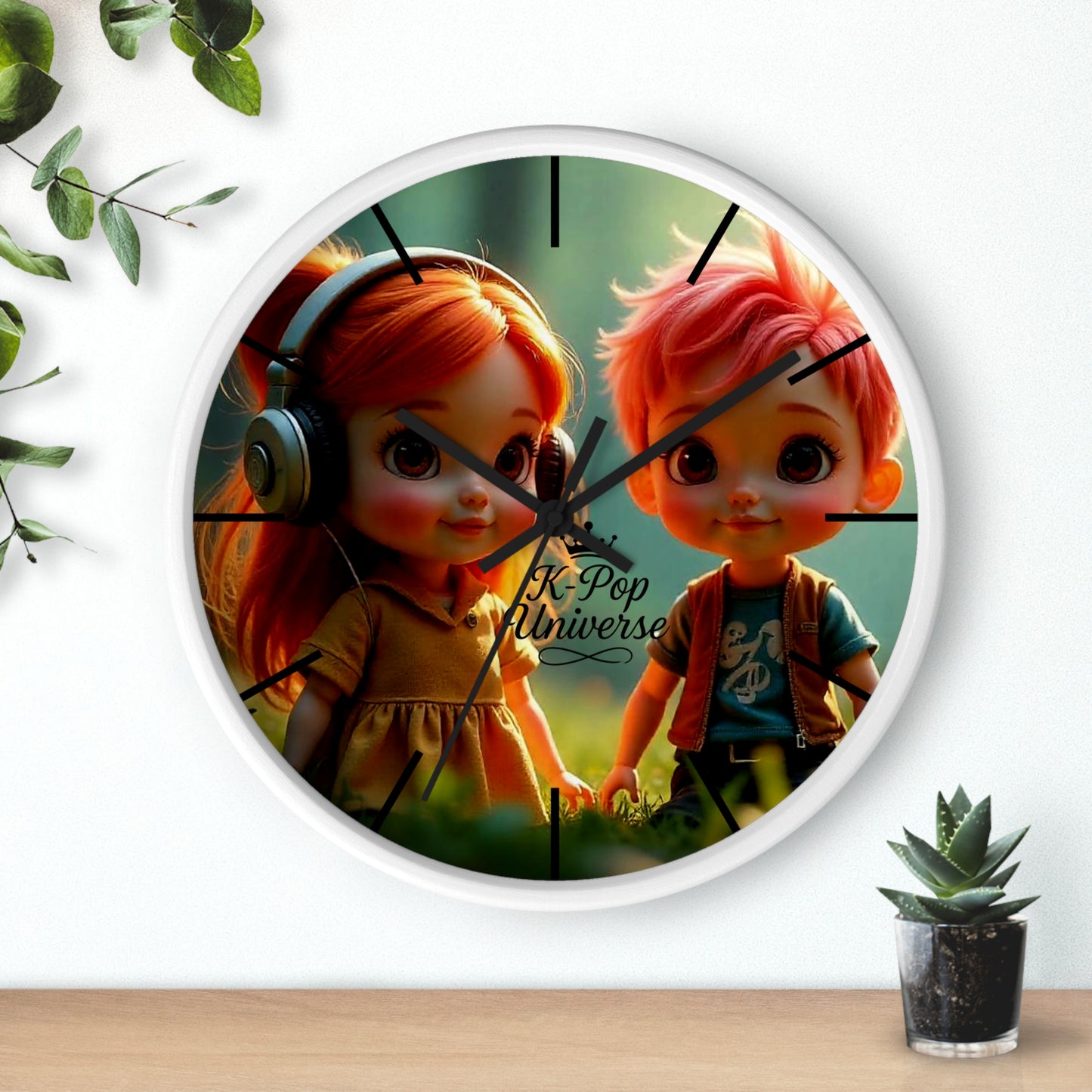 K-Pop Universe Wall Clock, Cute Home Decor, Gift for Music Lovers, Children's Room Accent, K-Pop Fan Wall Art