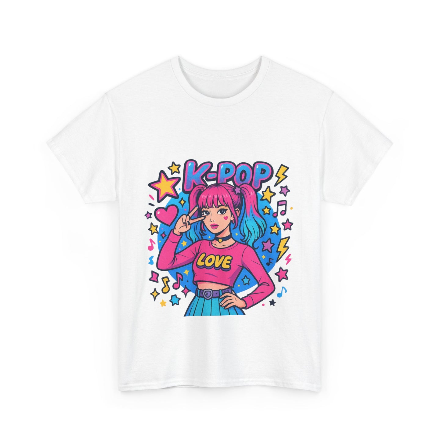K-Pop Inspired Unisex Heavy Cotton Tee, Trendy T-Shirt, Music Lover Gift, Stylish Outfit, Casual Wear, Concert Apparel