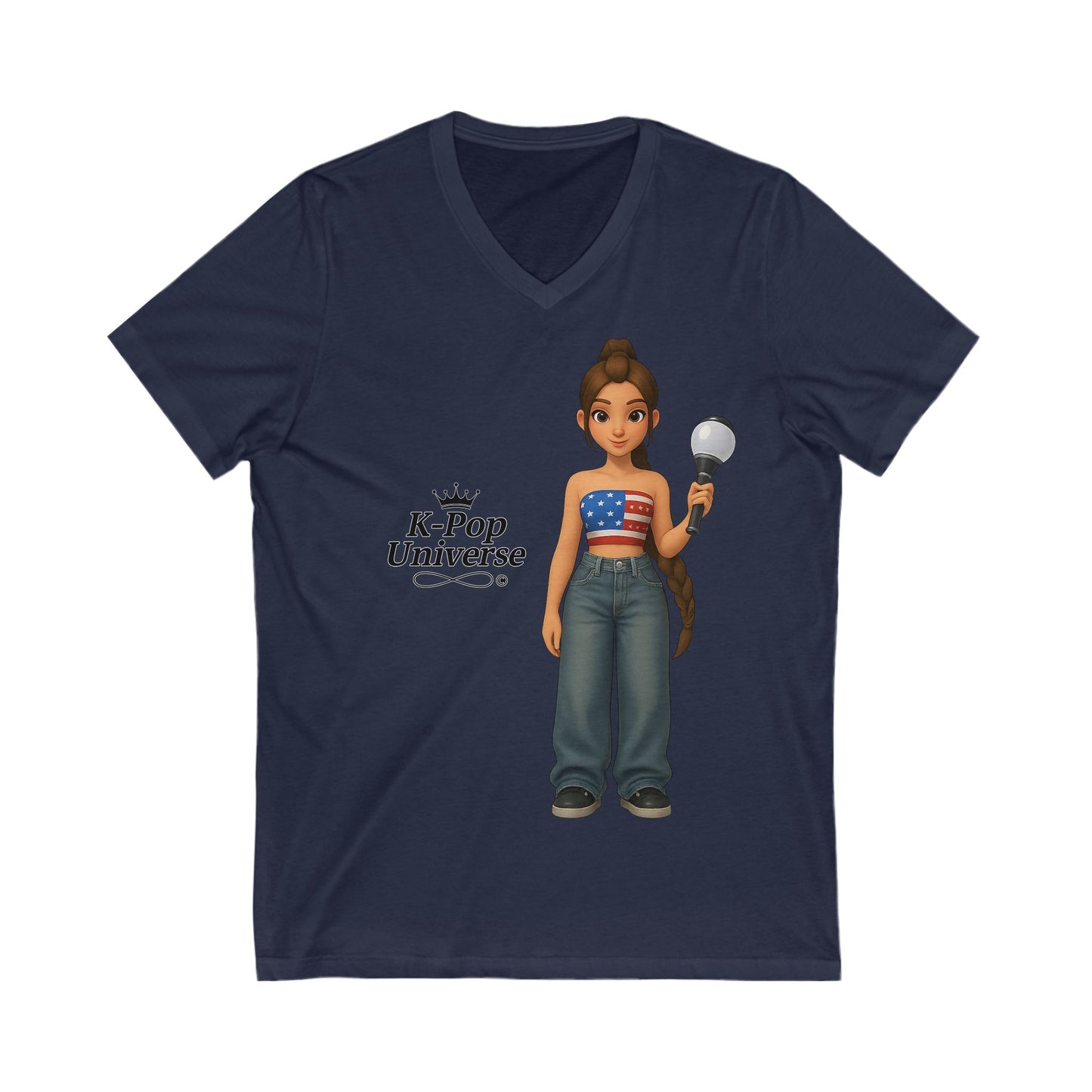 K-Pop Universe Unisex V-Neck Tee, Trendy Tee for Fans, Music Lover Apparel, Perfect for Concerts, Birthday Gift, Everyday Style