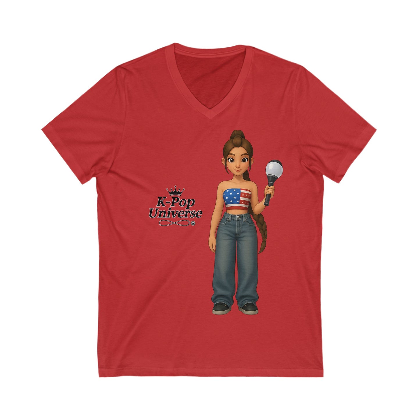 K-Pop Universe Unisex V-Neck Tee, Trendy Tee for Fans, Music Lover Apparel, Perfect for Concerts, Birthday Gift, Everyday Style