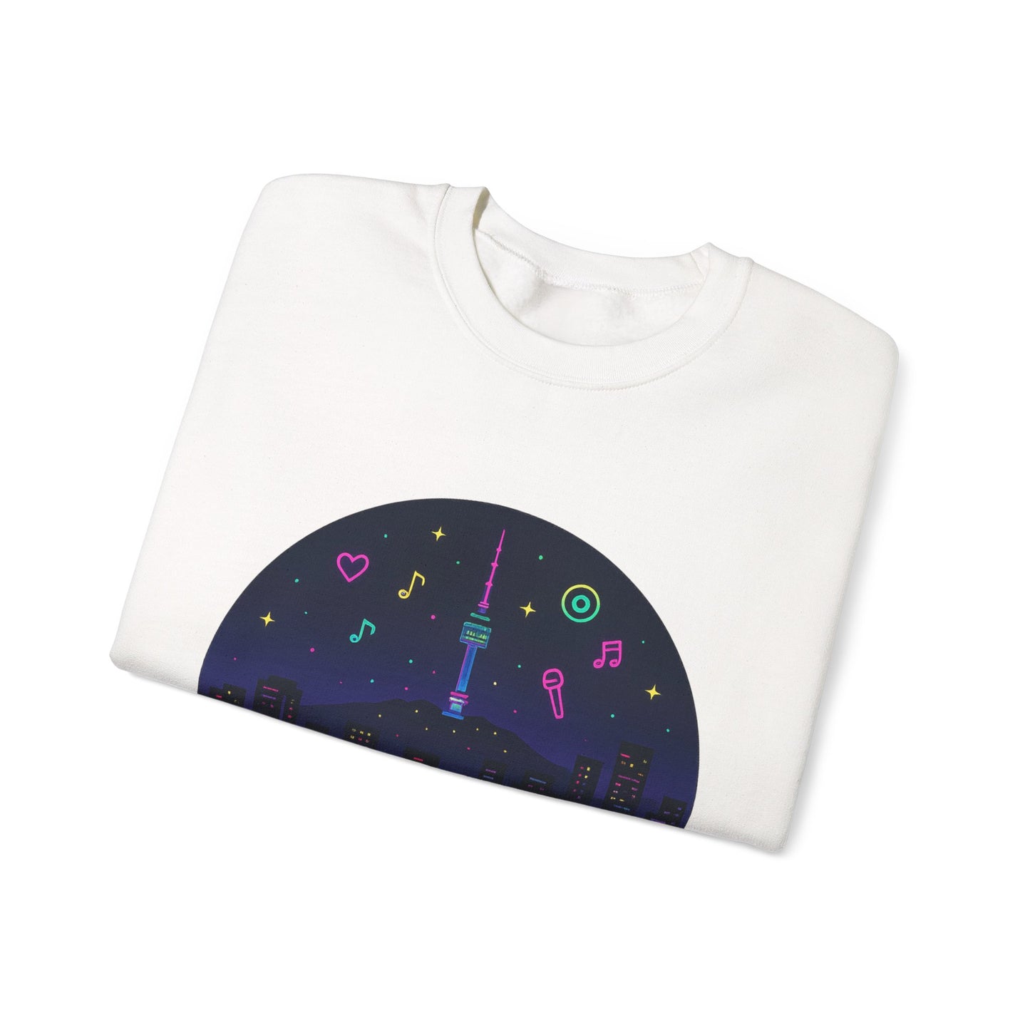 K-Pop Night Crewneck Sweatshirt - Cozy Unisex Top for Fans, Music Lovers, Gift for Birthdays, Concerts, Casual Wear, Seoul Vibes