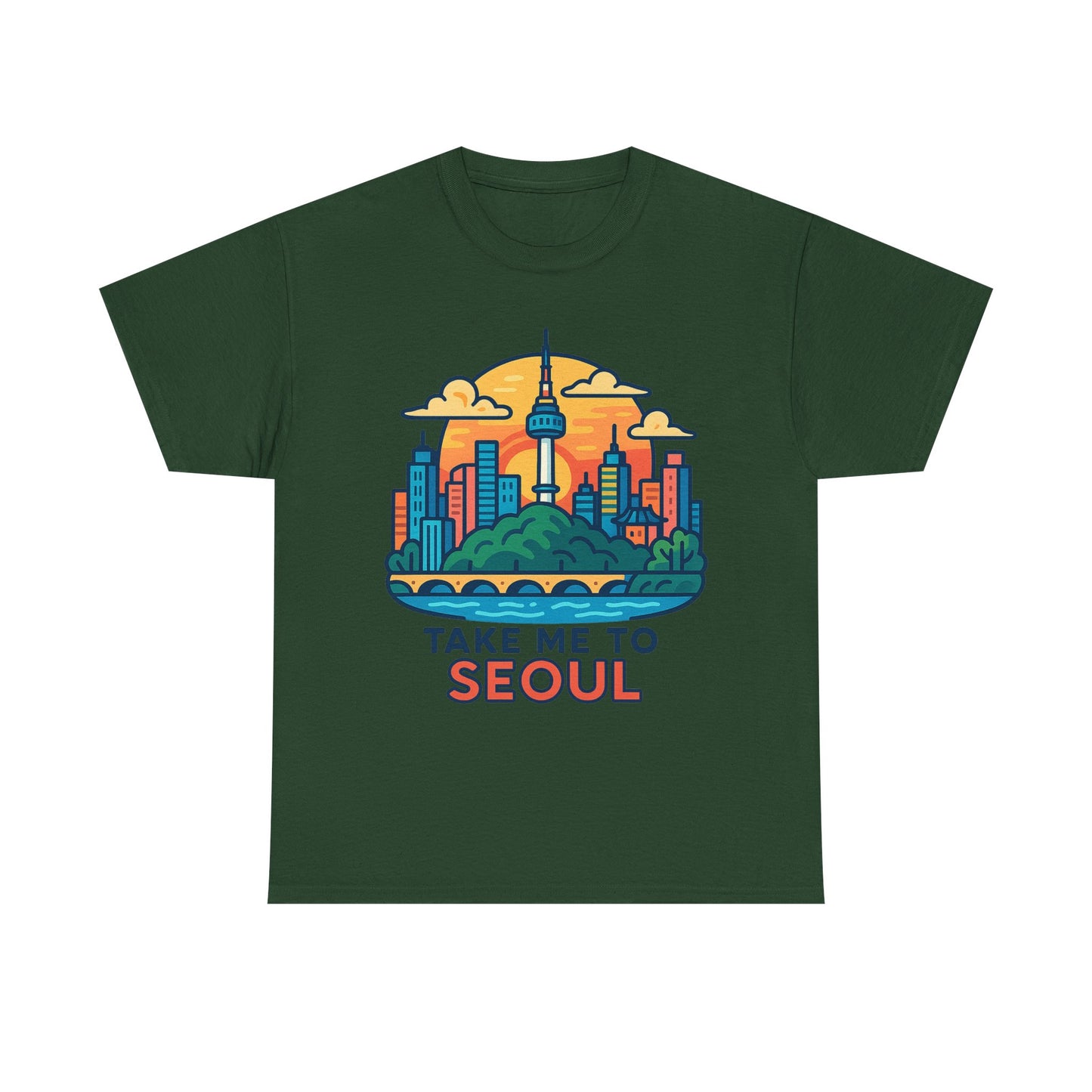 K-Pop Seoul Adventure Tee, Trendy Unisex T-Shirt, City Skyline Graphic, Music Lovers Gift, Casual Streetwear
