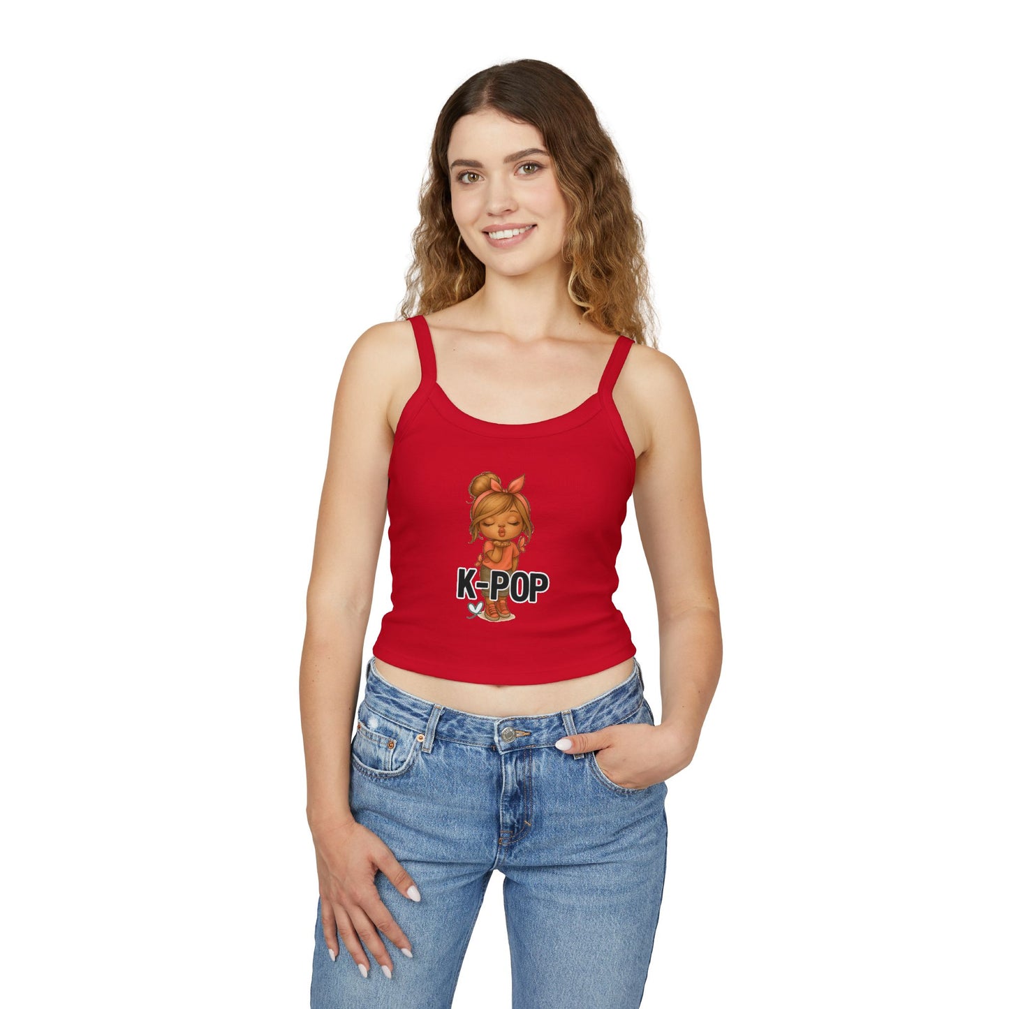 K-Pop Inspired Women's Spaghetti Strap Tank Top, Summer Fashion, Music Lover Gift, Festival Wear, Trendy Tops