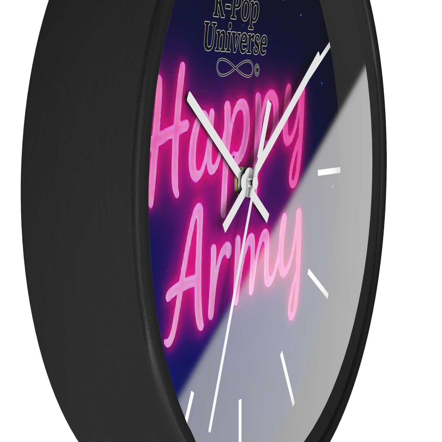 Neon Happy Army Wall Clock - Retro Home Decor, Gift for Soldiers, Army Family, Motivational Decor, Nightstand Clock