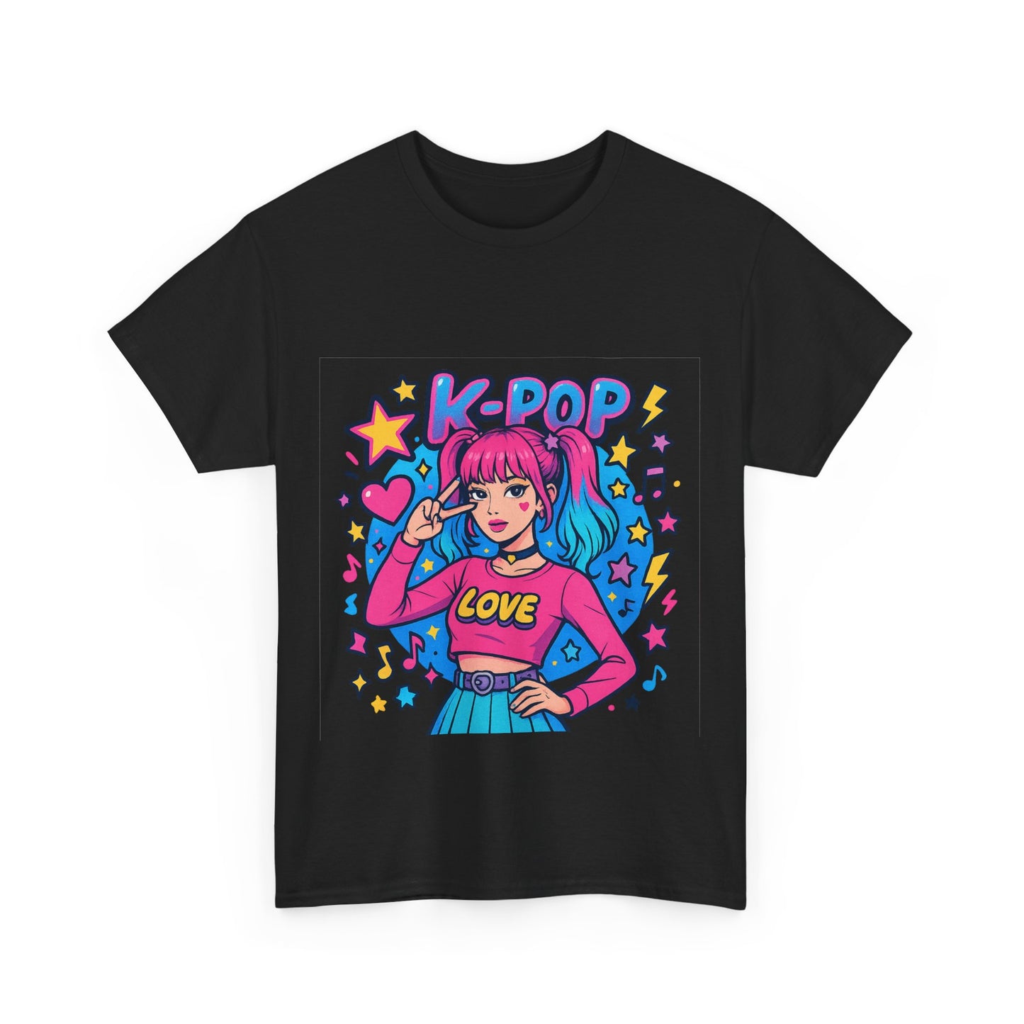 K-Pop Inspired Unisex Heavy Cotton Tee, Trendy T-Shirt, Music Lover Gift, Stylish Outfit, Casual Wear, Concert Apparel
