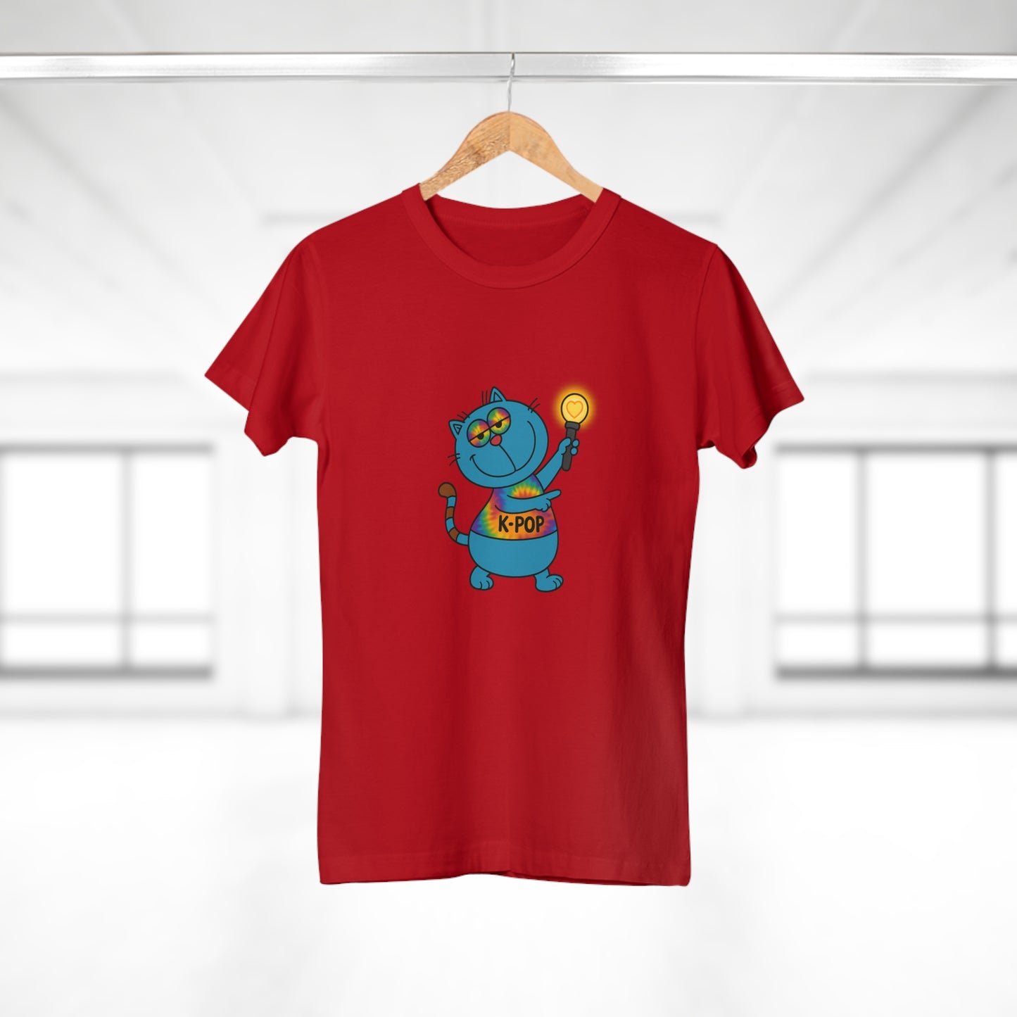 K-Pop Cat T-Shirt, Cute Cat Tee, K-Pop Fan Shirt, Women's Graphic Tee, Trendy Cat Apparel