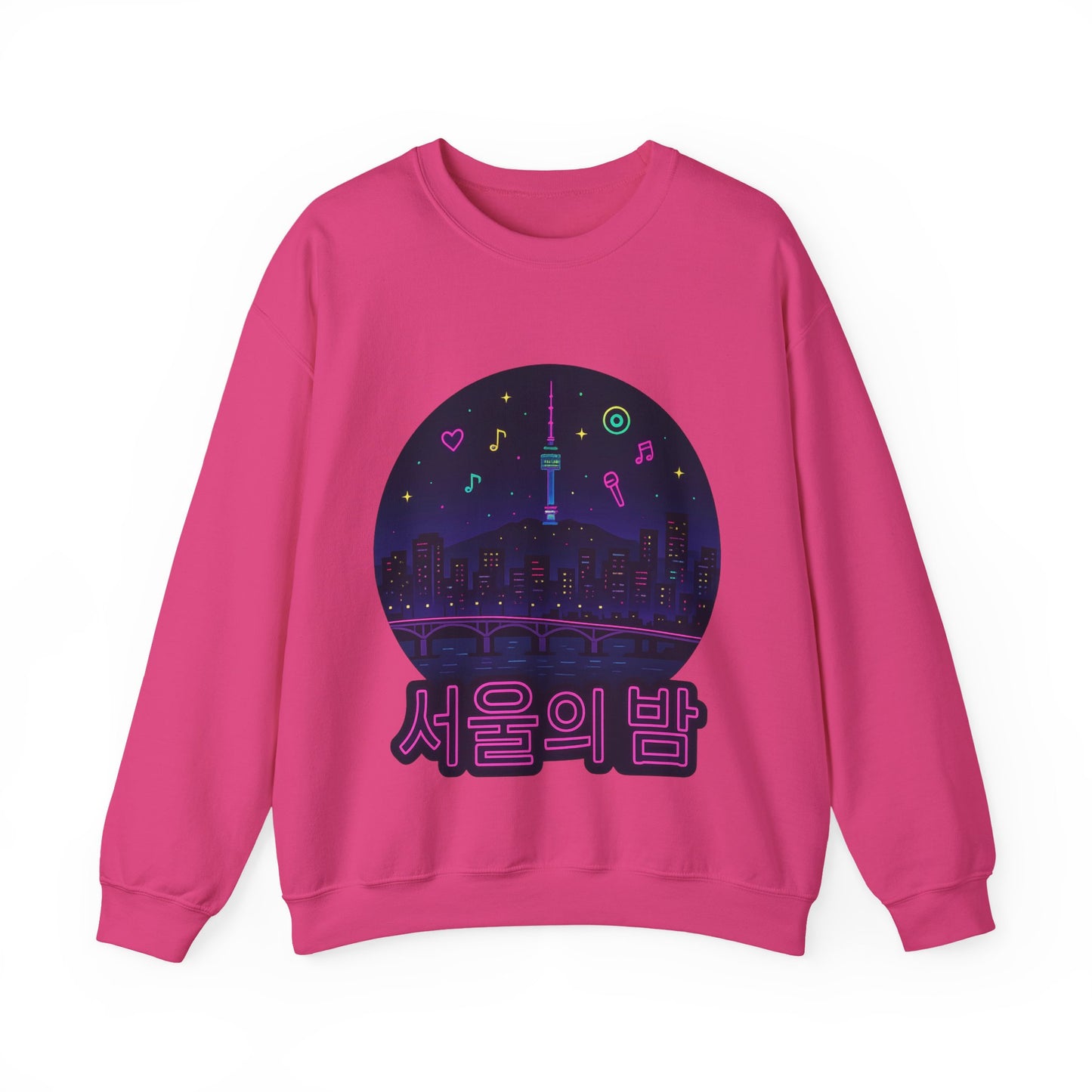 K-Pop Night Crewneck Sweatshirt - Cozy Unisex Top for Fans, Music Lovers, Gift for Birthdays, Concerts, Casual Wear, Seoul Vibes