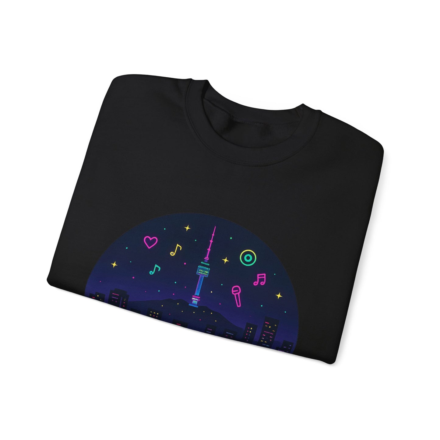 K-Pop Night Crewneck Sweatshirt - Cozy Unisex Top for Fans, Music Lovers, Gift for Birthdays, Concerts, Casual Wear, Seoul Vibes