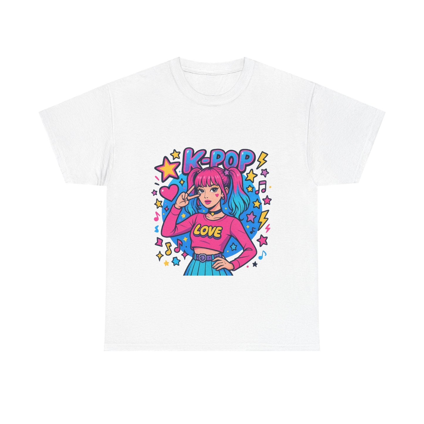 K-Pop Inspired Unisex Heavy Cotton Tee, Trendy T-Shirt, Music Lover Gift, Stylish Outfit, Casual Wear, Concert Apparel