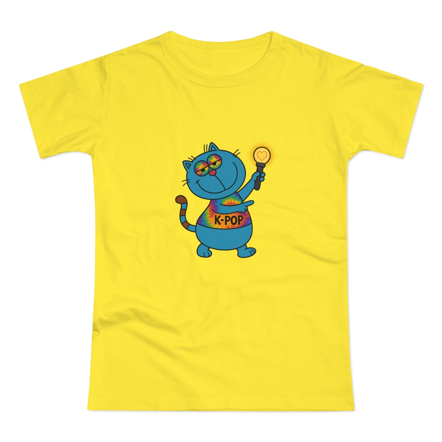 K-Pop Cat T-Shirt, Cute Cat Tee, K-Pop Fan Shirt, Women's Graphic Tee, Trendy Cat Apparel
