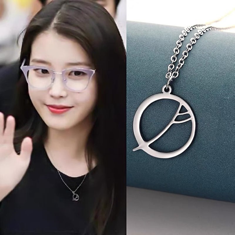 Korean Drama Druna Hotel IU Li Zhien Same Gift Pendant Gift Full Moon Necklace Fade resistant Lucky Necklace