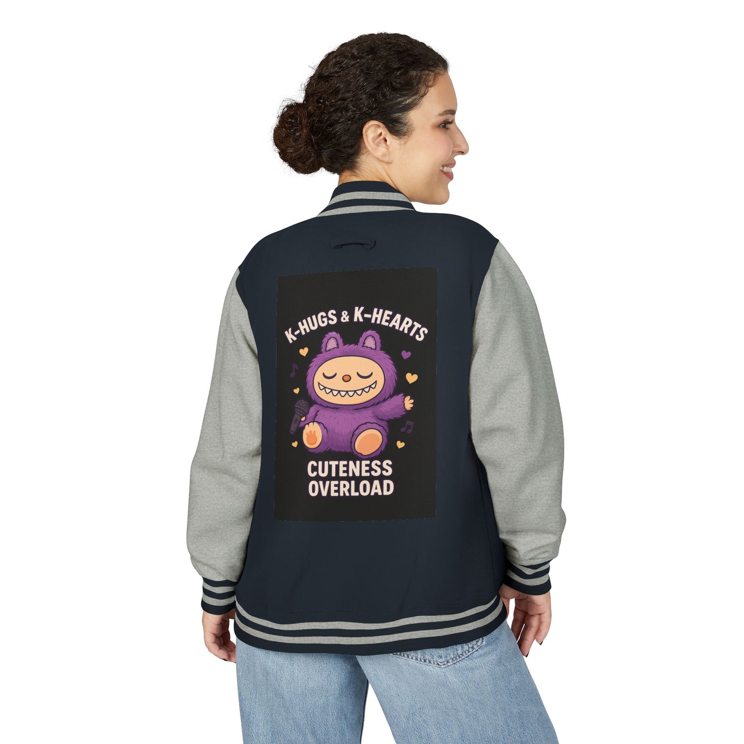 K-Pop Universe Letterman Jacket, Trendy Unisex Varsity Jacket, Cute Gift for K-Pop Fans, Stylish Casual Wear, Anime Inspired Apparel