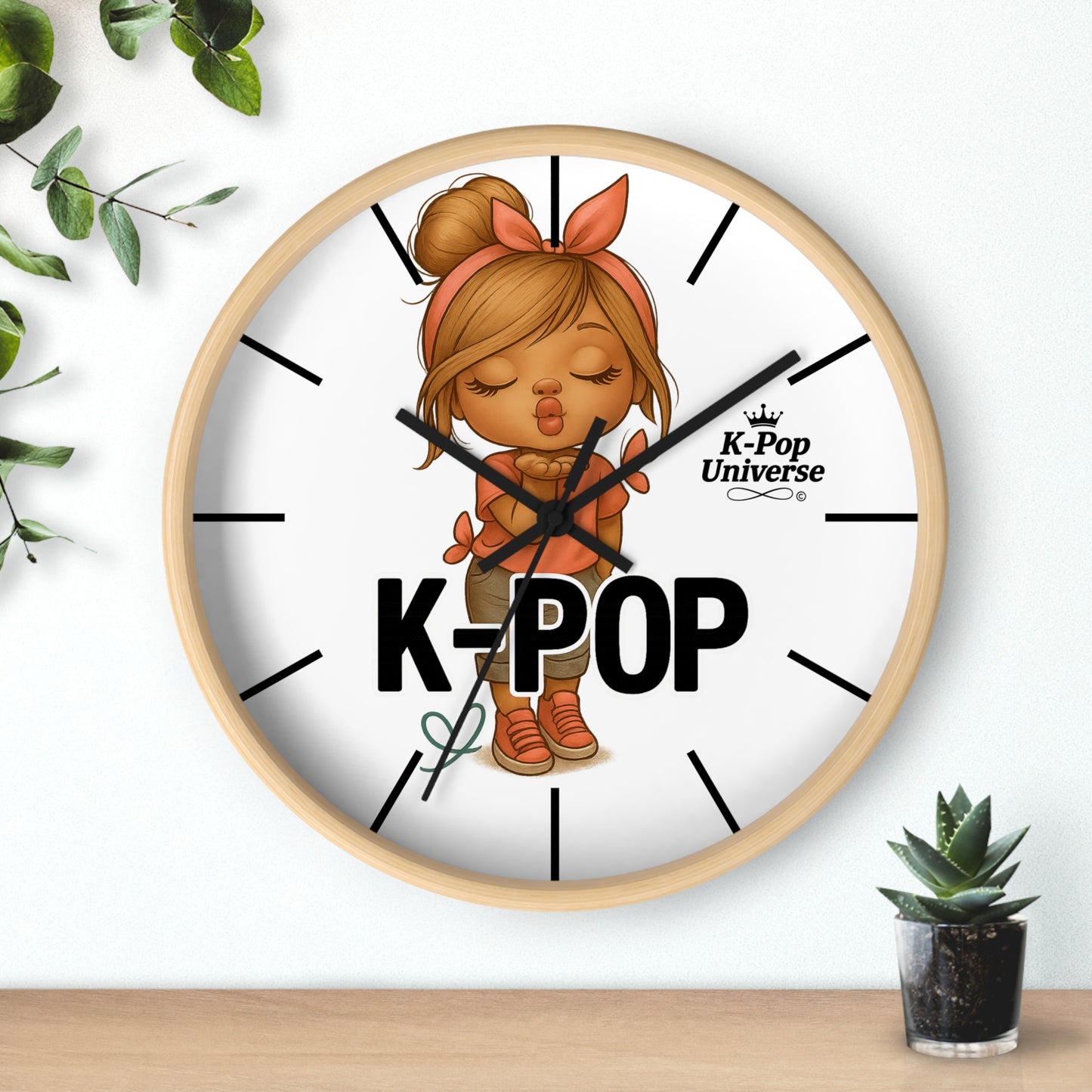 K-Pop Themed Wall Clock, Cute K-Pop Decor, Fan Gift, Music Lover Gift, Unique Home Decor, Trendy Wall Art