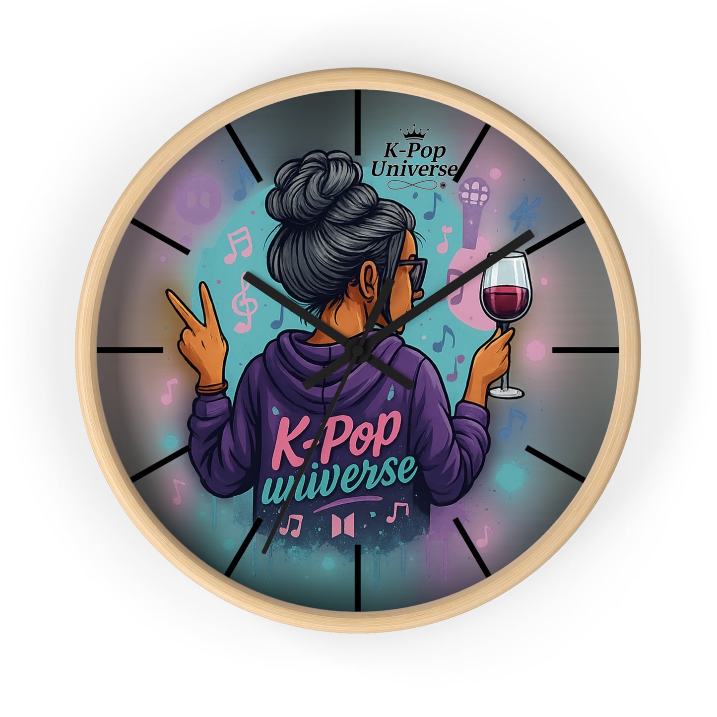 K-Pop Universe Wall Clock, Stylish Home Decor, Music Lover Gift, K-Pop Fan Accessory, Unique Wall Art, Trendy Timepiece