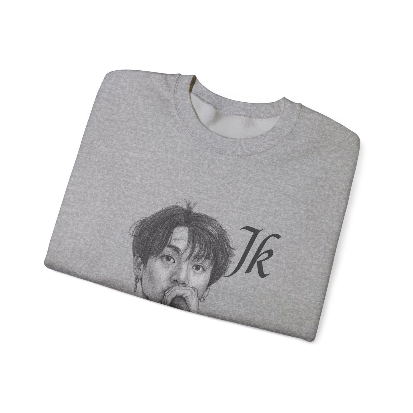 K-Pop Inspired Unisex Crewneck Sweatshirt, JK Sweatshirt, Music Lover Gift, Streetwear, Cozy Fashion, Fan Apparel,jk, BTS, Jungkook