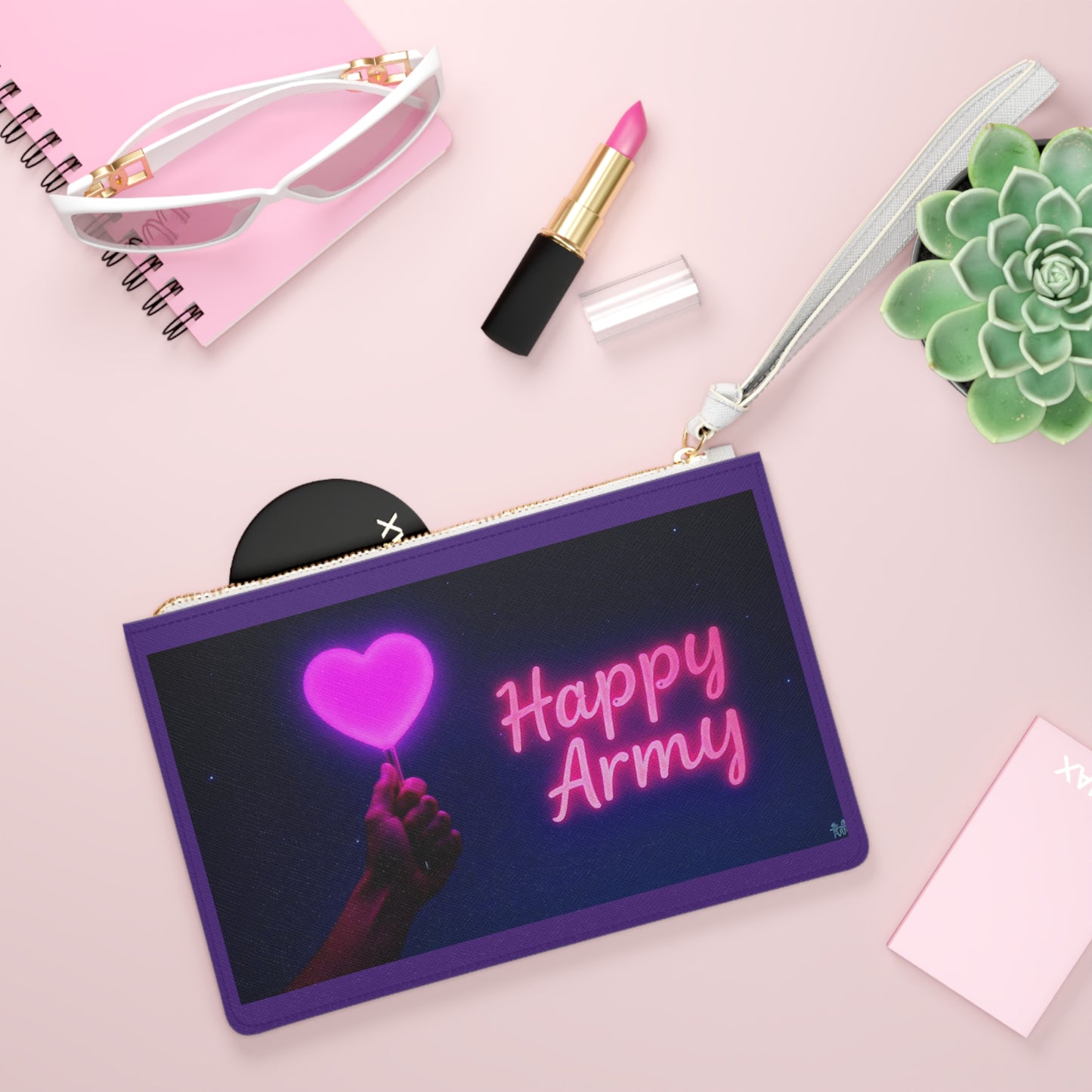 BTS Inspired Clutch Bag, Perfect Gift for Fans, Trendy Accessory for Concerts and Outings, Stylish Makeup Bag, Festival Clutch