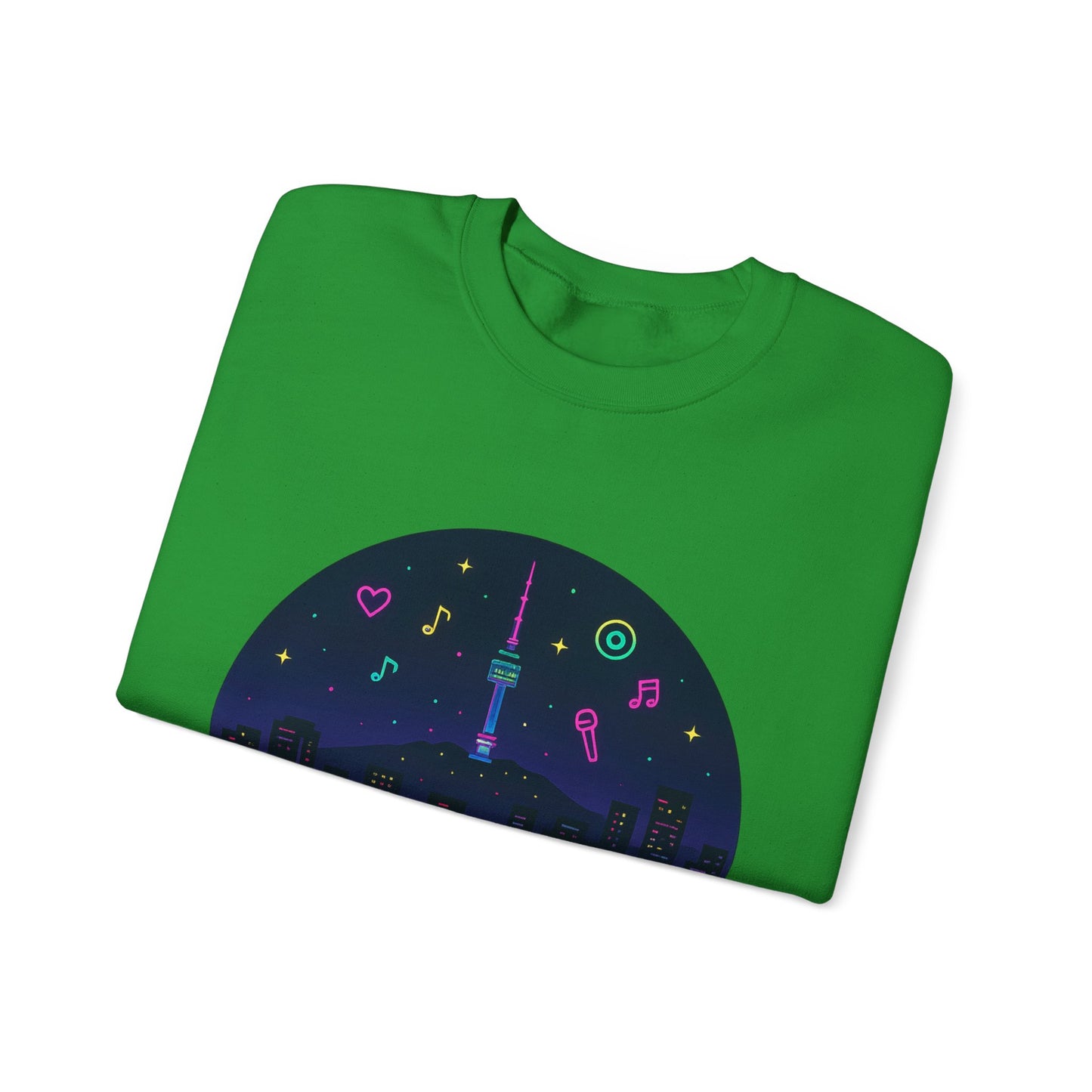 K-Pop Night Crewneck Sweatshirt - Cozy Unisex Top for Fans, Music Lovers, Gift for Birthdays, Concerts, Casual Wear, Seoul Vibes