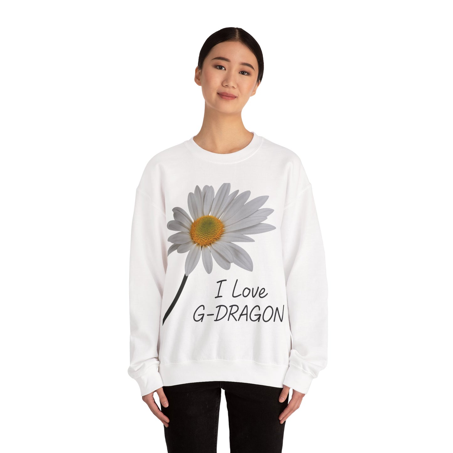 K-Pop Love Sweatshirt, I Love G-DRAGON Sweatshirt, Unisex K-Pop Crewneck, Gift for K-Pop Fans, Comfortable Music Apparel,GD,I Love G-DRAGON