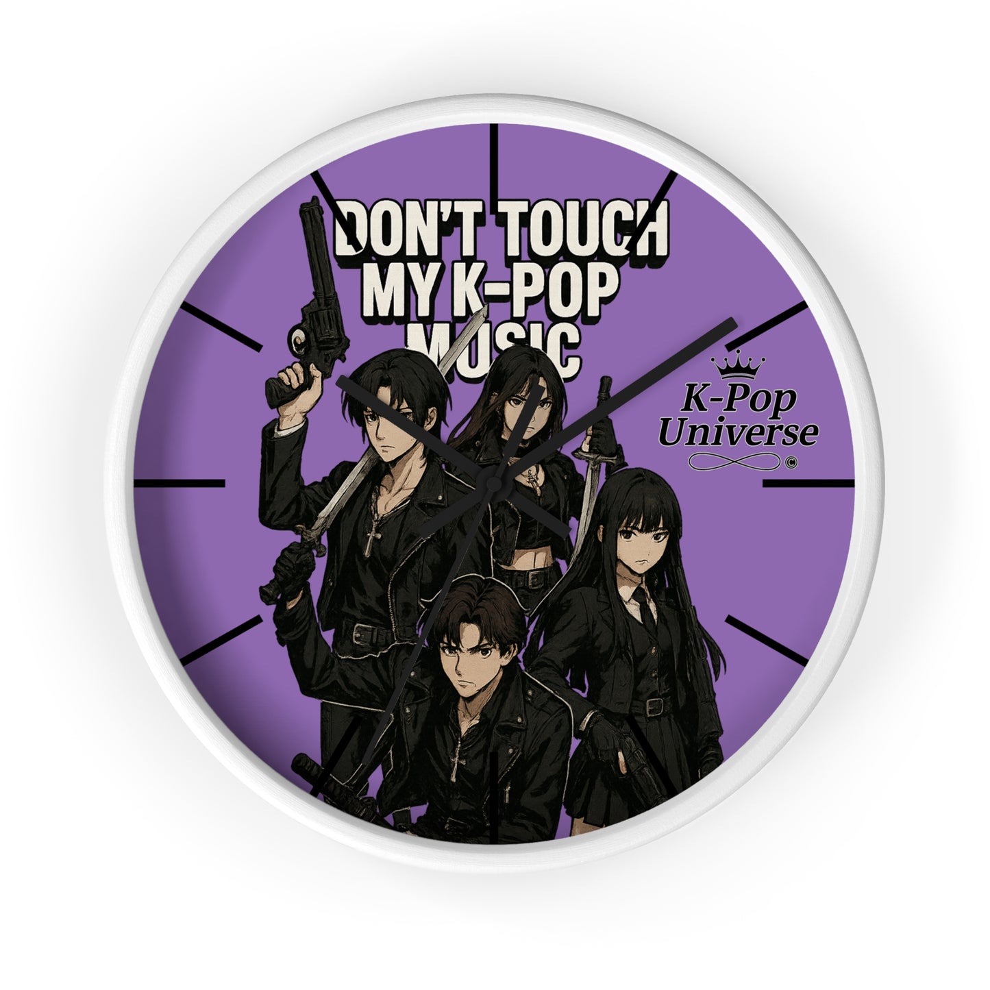 K-Pop Music Wall Clock, Unique Decor for Music Lovers, Perfect Gift for Fans, Bedroom or Living Room Wall Art, Don't Touch My K-Pop Music