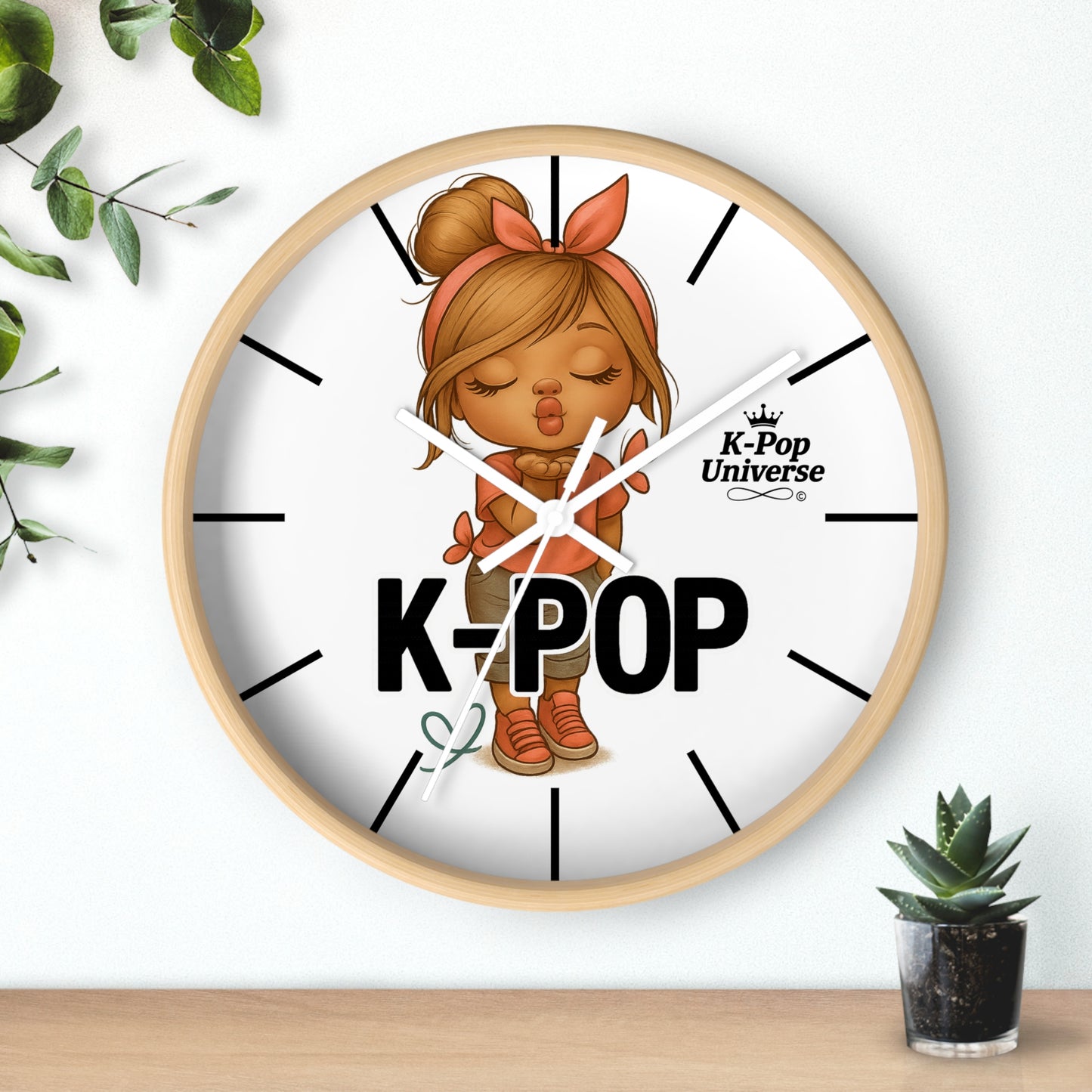 K-Pop Themed Wall Clock, Cute K-Pop Decor, Fan Gift, Music Lover Gift, Unique Home Decor, Trendy Wall Art