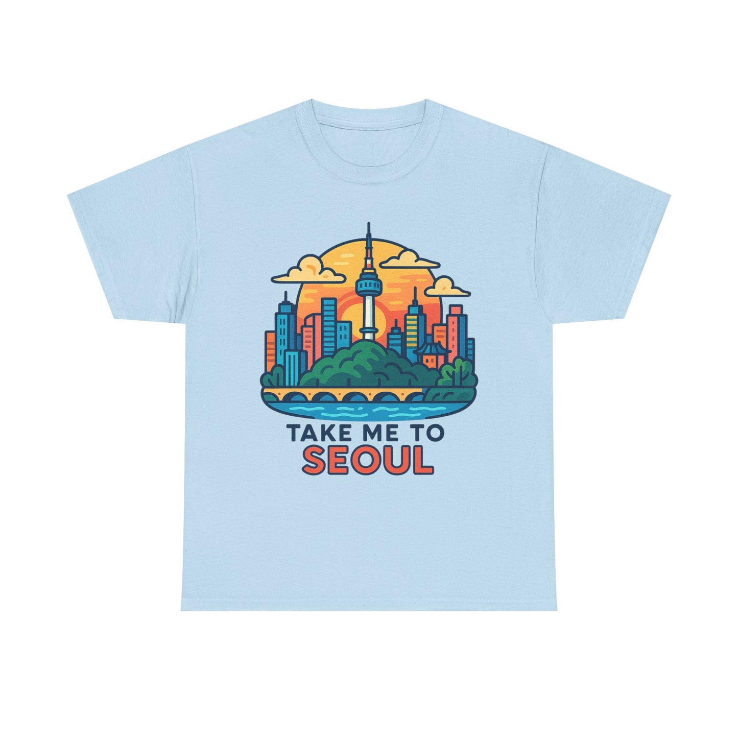 K-Pop Seoul Adventure Tee, Trendy Unisex T-Shirt, City Skyline Graphic, Music Lovers Gift, Casual Streetwear