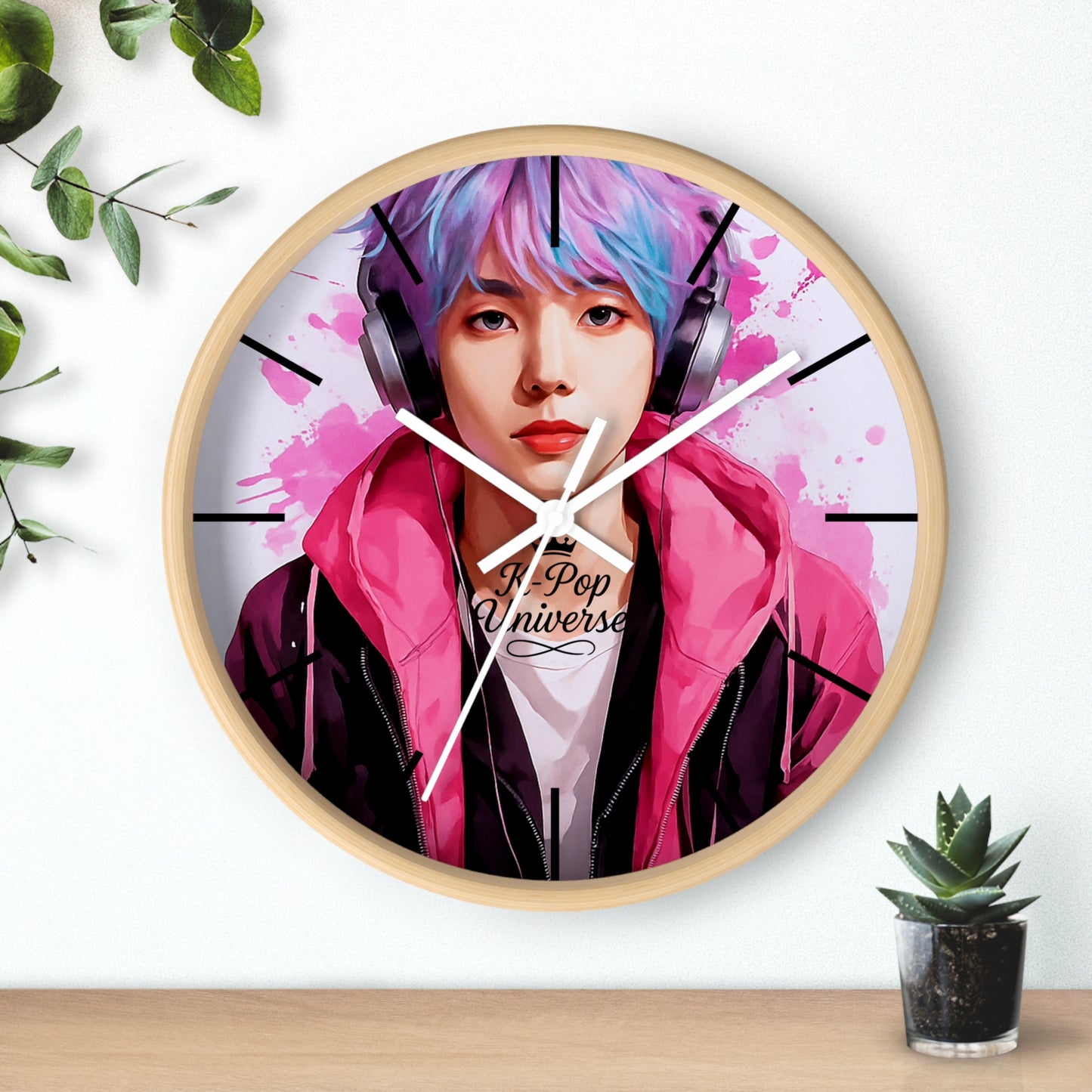 K-Pop Themed Wall Clock, Trendy Clock for Music Lovers, Perfect Gift for K-Pop Fans, Home Decor, Unique Desk Accessory
