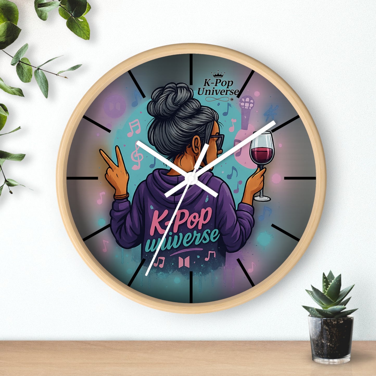 K-Pop Universe Wall Clock, Stylish Home Decor, Music Lover Gift, K-Pop Fan Accessory, Unique Wall Art, Trendy Timepiece