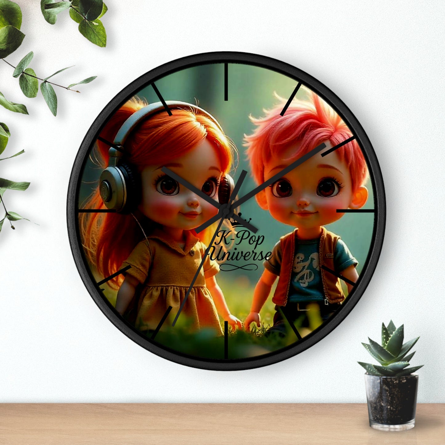 K-Pop Universe Wall Clock, Cute Home Decor, Gift for Music Lovers, Children's Room Accent, K-Pop Fan Wall Art